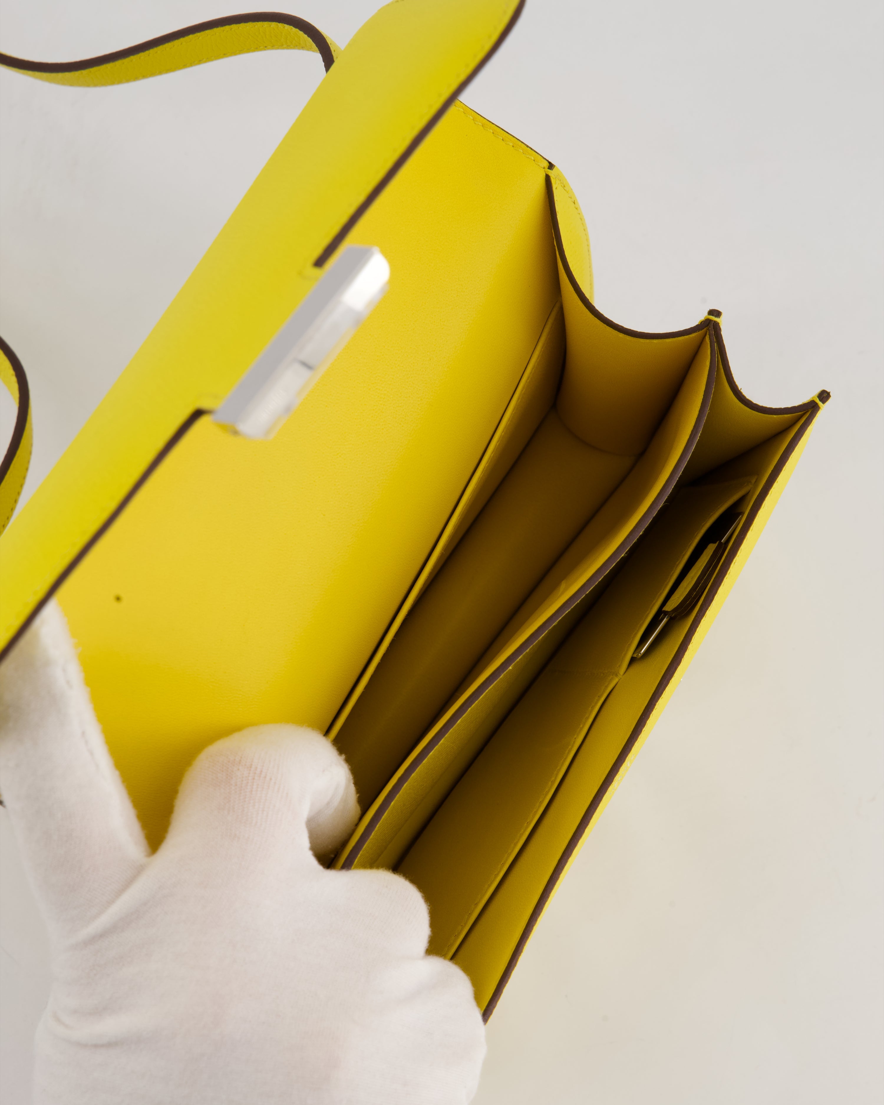 Hermès Constance III 18 Miroir Bag in Jaune De Naples Epsom Leather with Palladium Hardware