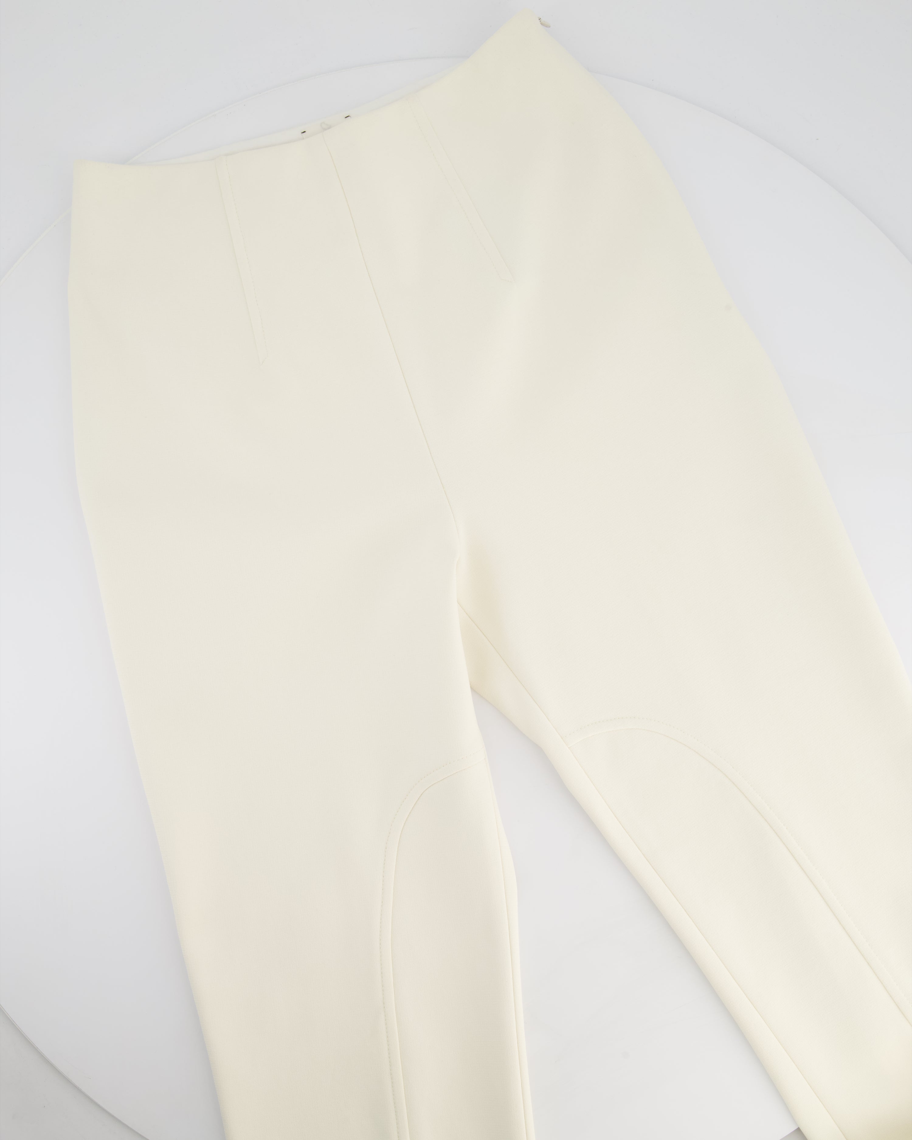 Hermès Cream Riding Trousers with Stitching Detail FR 34 (UK 6)