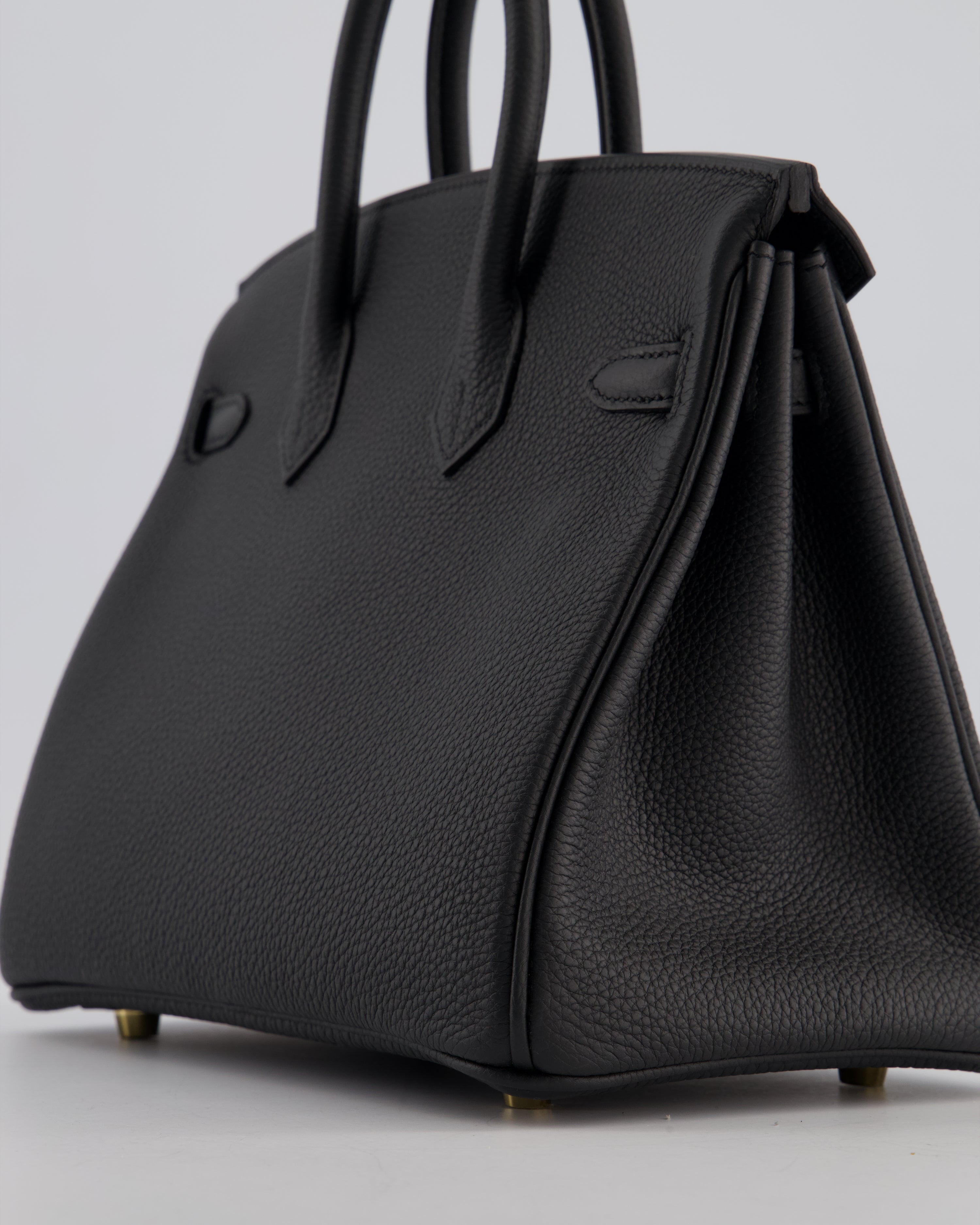 *HOT* Hermès Birkin 25 Retourne Bag in Plomb Togo Leather with Gold Hardware