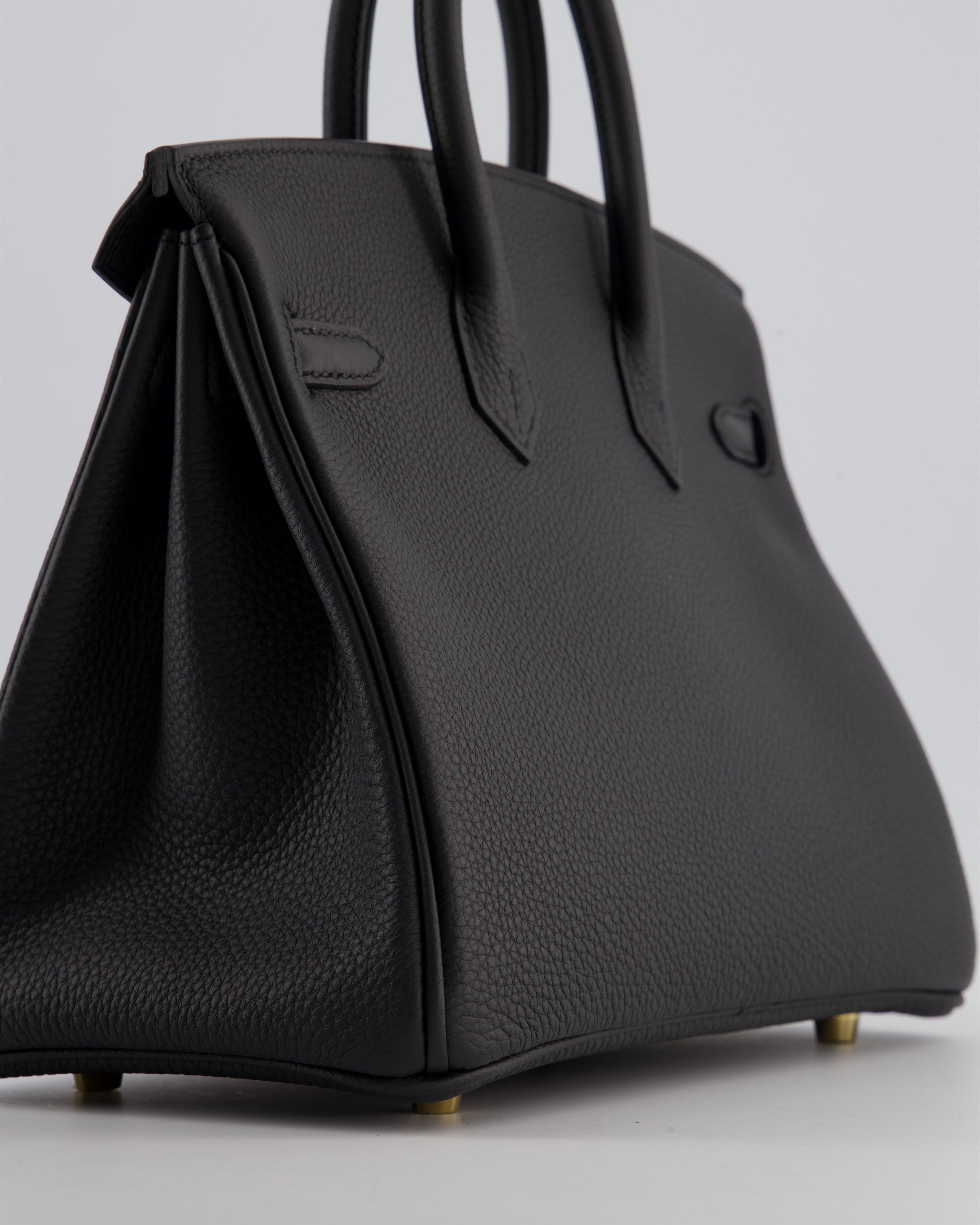 *HOT* Hermès Birkin 25 Retourne Bag in Plomb Togo Leather with Gold Hardware