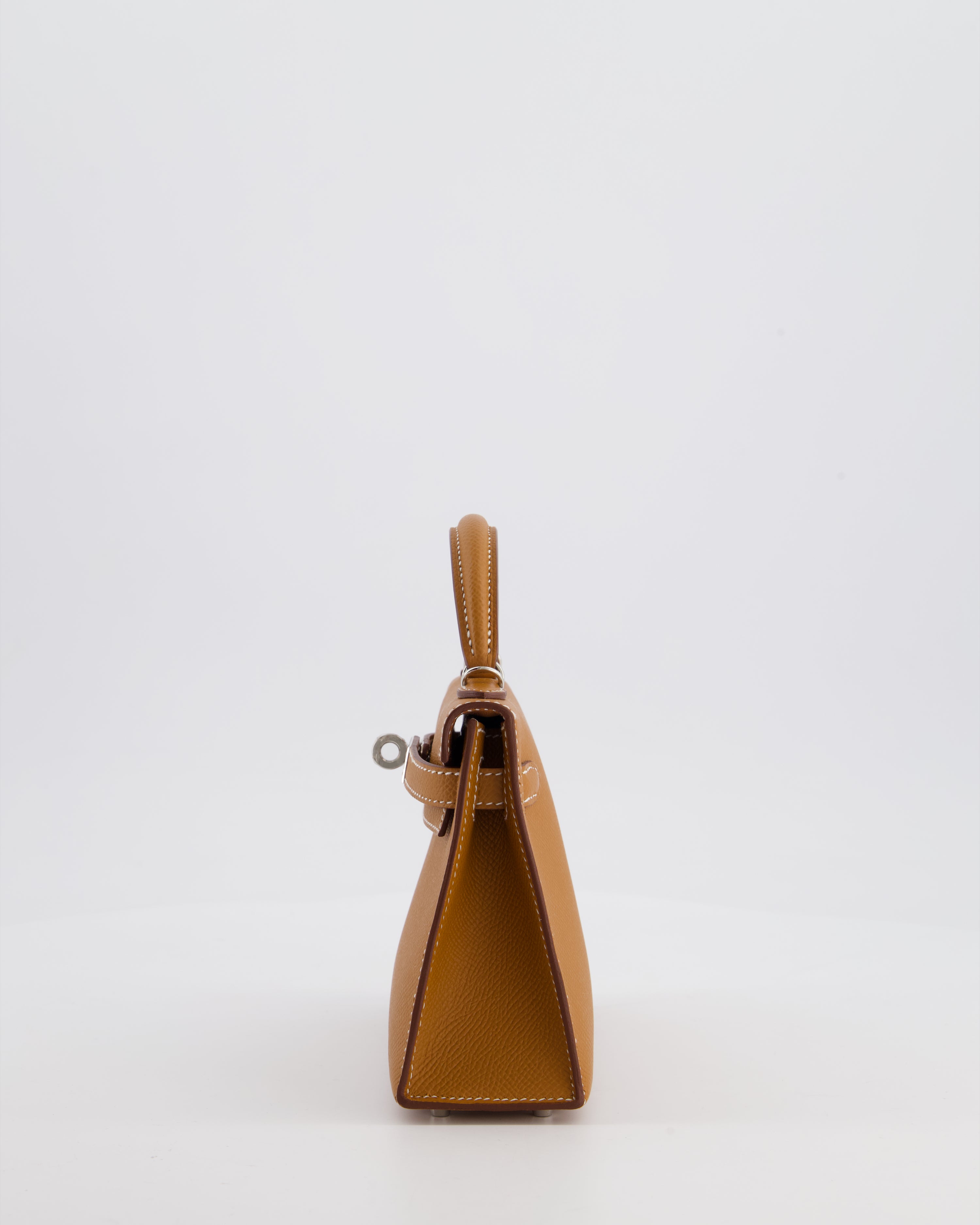 Hermès Mini Kelly II 20 Bag in Gold Epsom Leather with Palladium Hardware