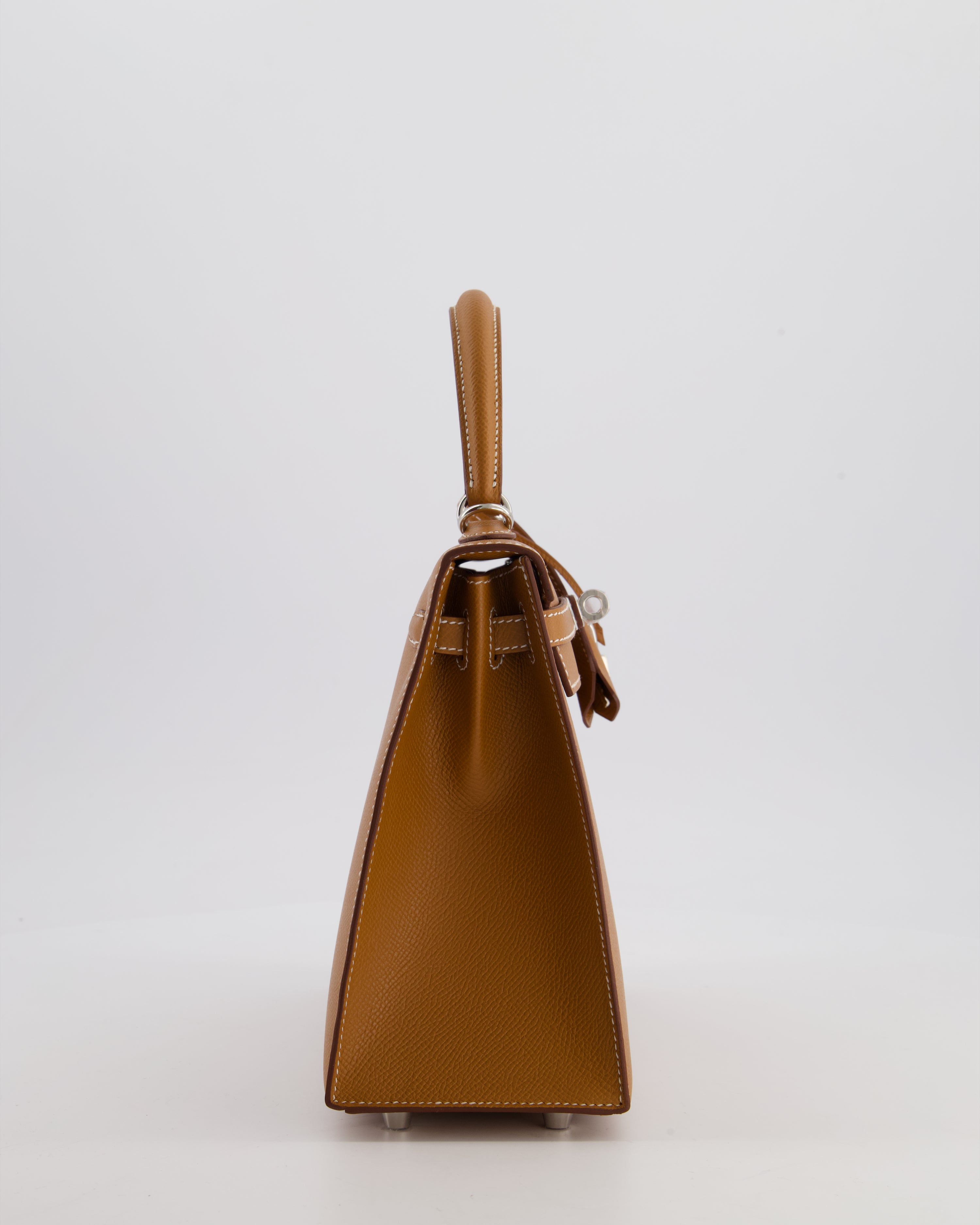 Hermès Kelly 25 Sellier Bag in Gold Epsom Leather with Palladium Hardware