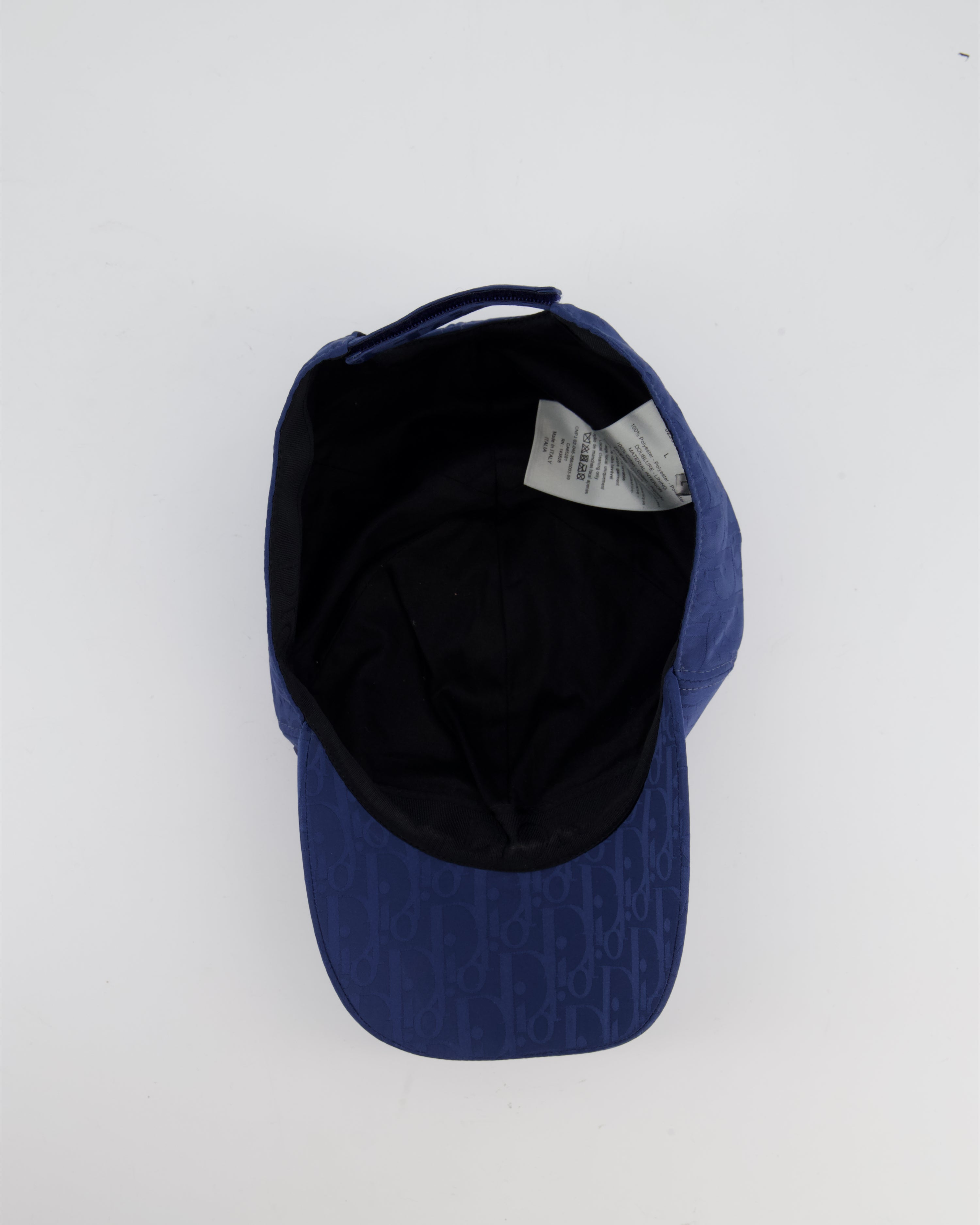 Christian Dior Blue Oblique Cap with Logo Size L