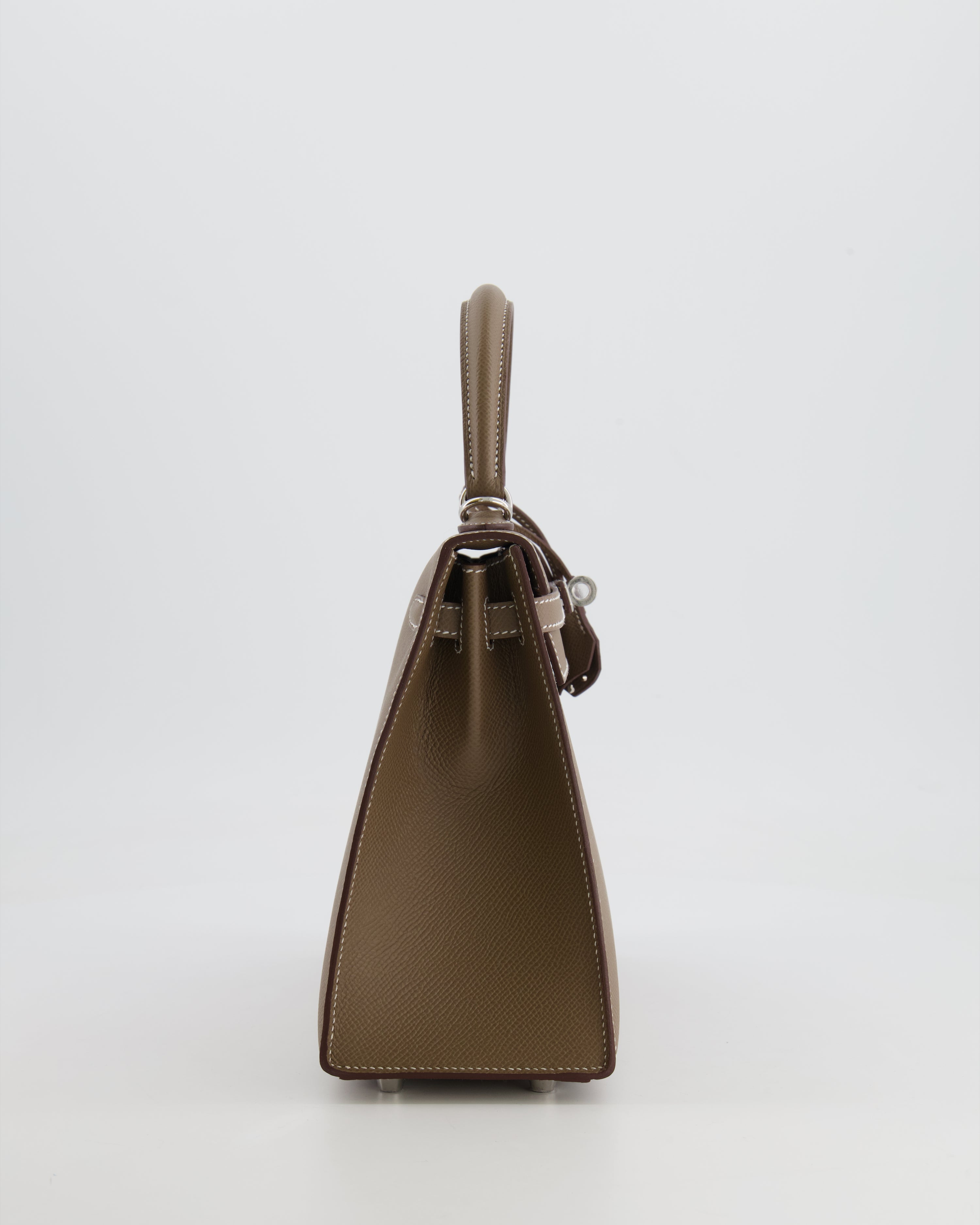 Hermès Kelly 25 Sellier Bag in Etoupe Epsom Leather with Palladium Hardware