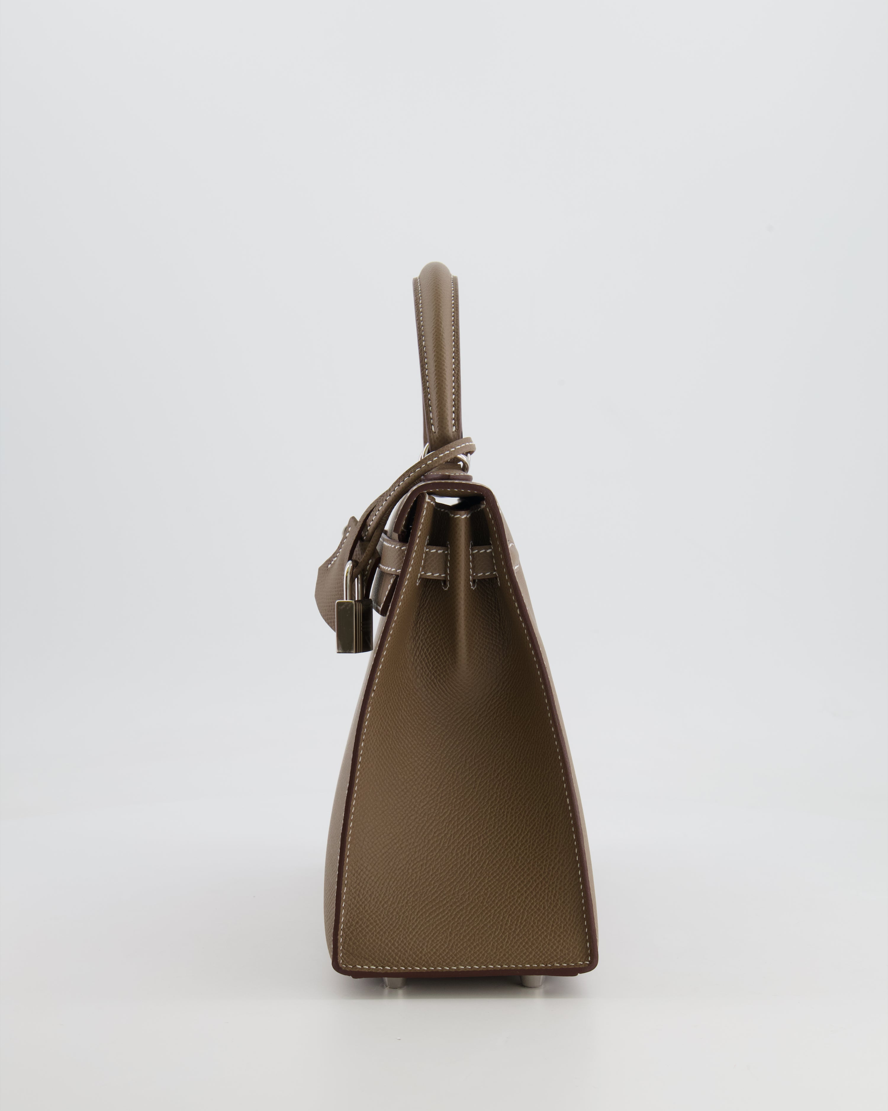 Hermès Kelly 25 Sellier Bag in Etoupe Epsom Leather with Palladium Hardware