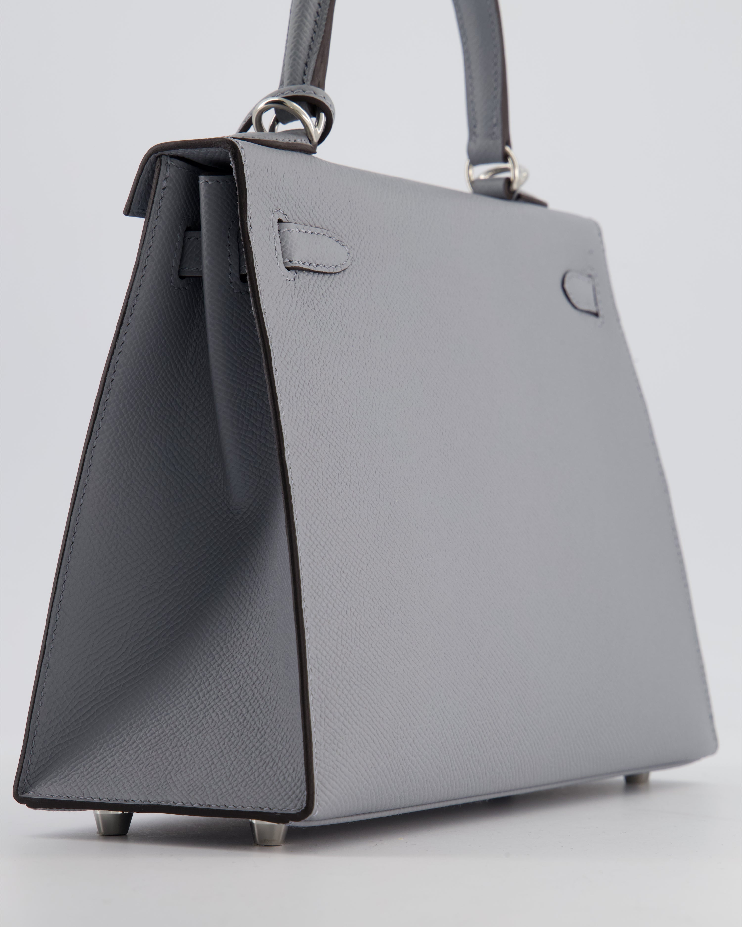 Hermès Kelly 25 Sellier Bag in Gris Pantin Epsom Leather with Palladium Hardware