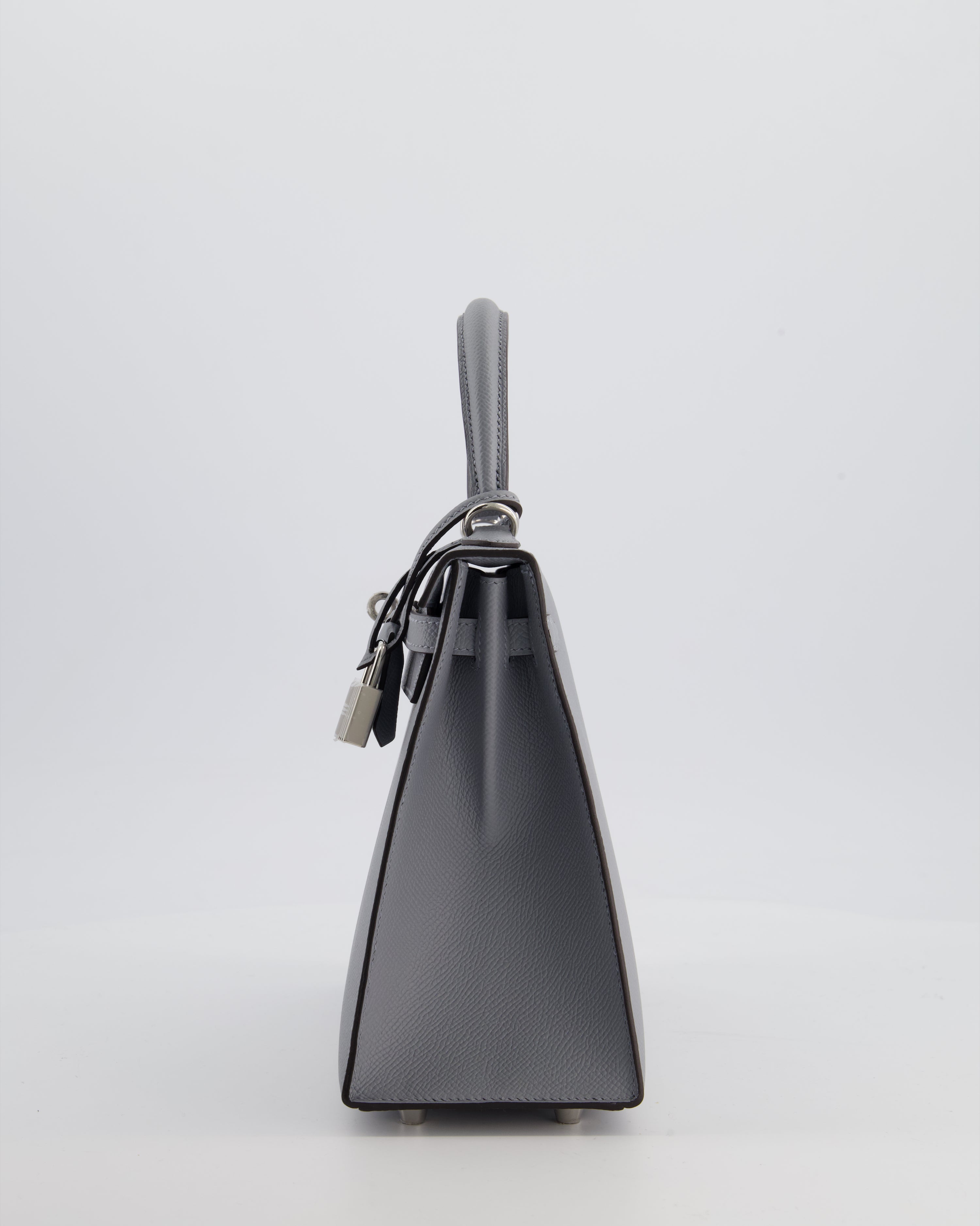 Hermès Kelly 25 Sellier Bag in Gris Pantin Epsom Leather with Palladium Hardware