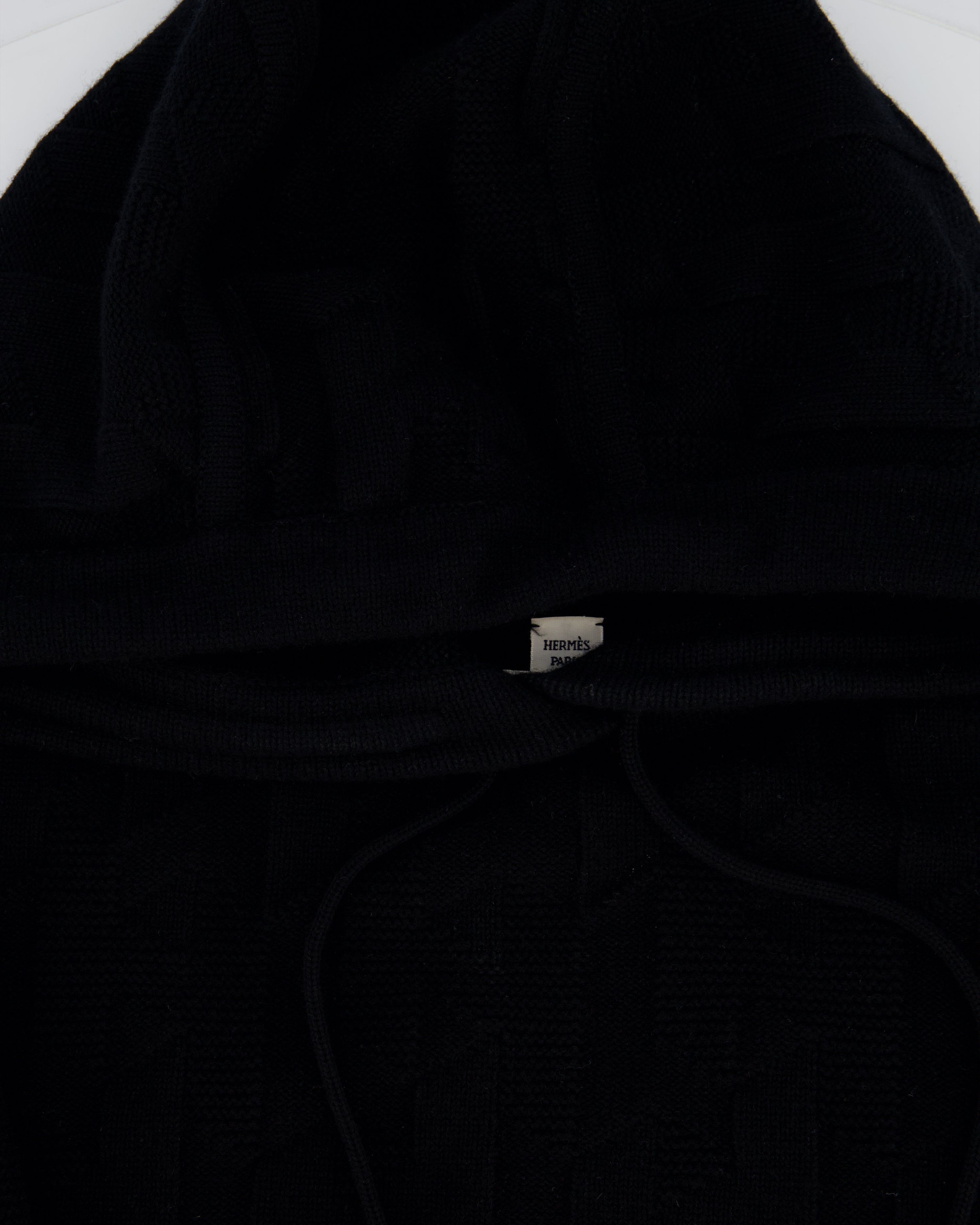 Hermès Black Voyage Knit Hoodie Size FR 40 (UK 12)