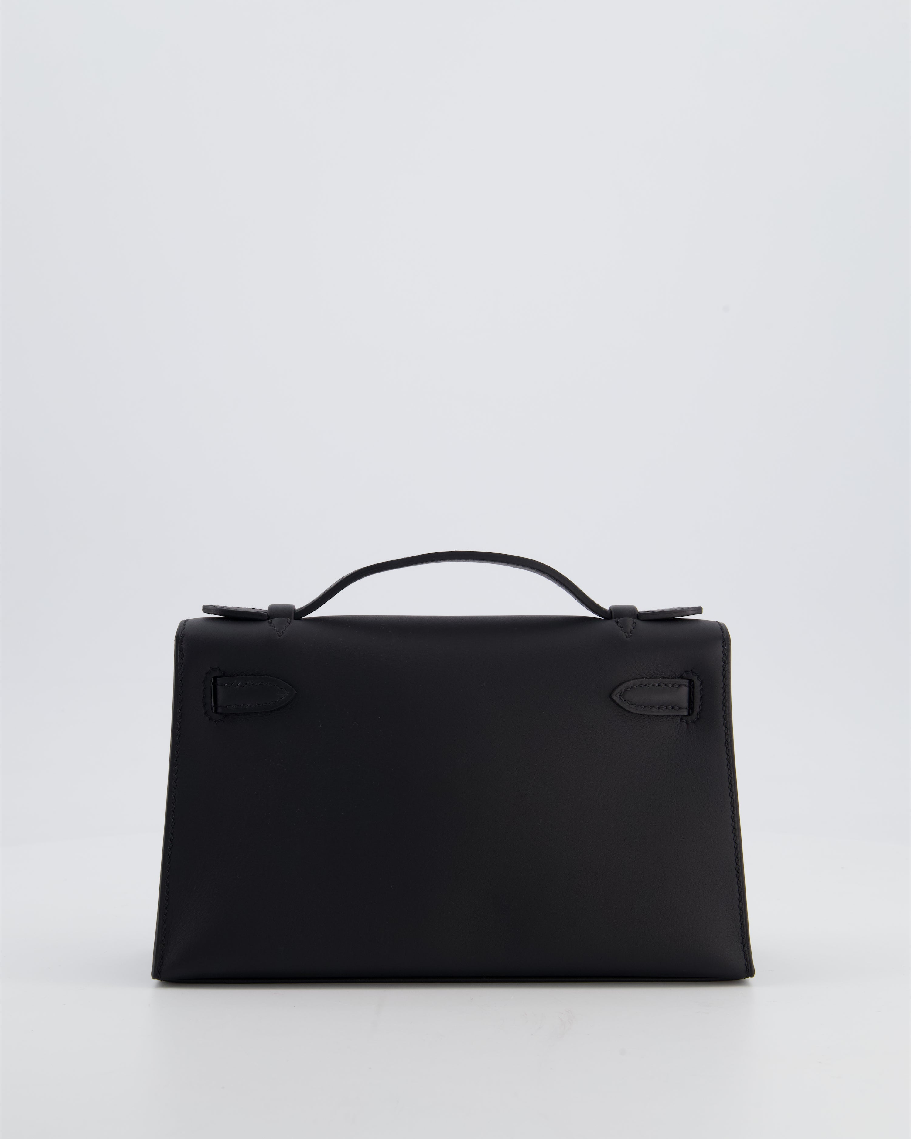 *SUPER RARE* Hermès Mini Kelly Pochette Bag in Noir Swift Leather with Gold Hardware