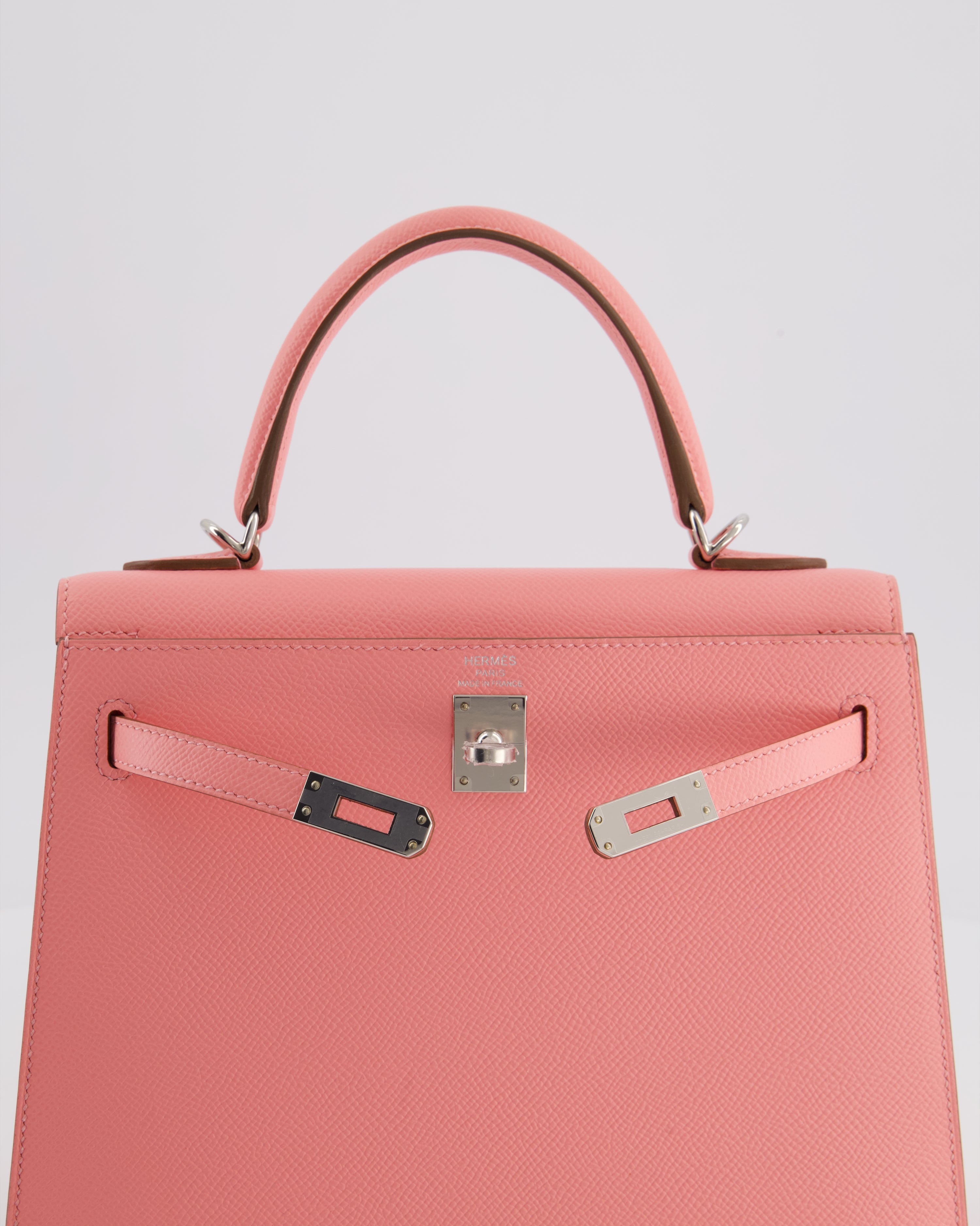 *RARE* Hermès Kelly 25 Sellier Bag in Rose Confetti in Epsom Leather with Palladium Hardware