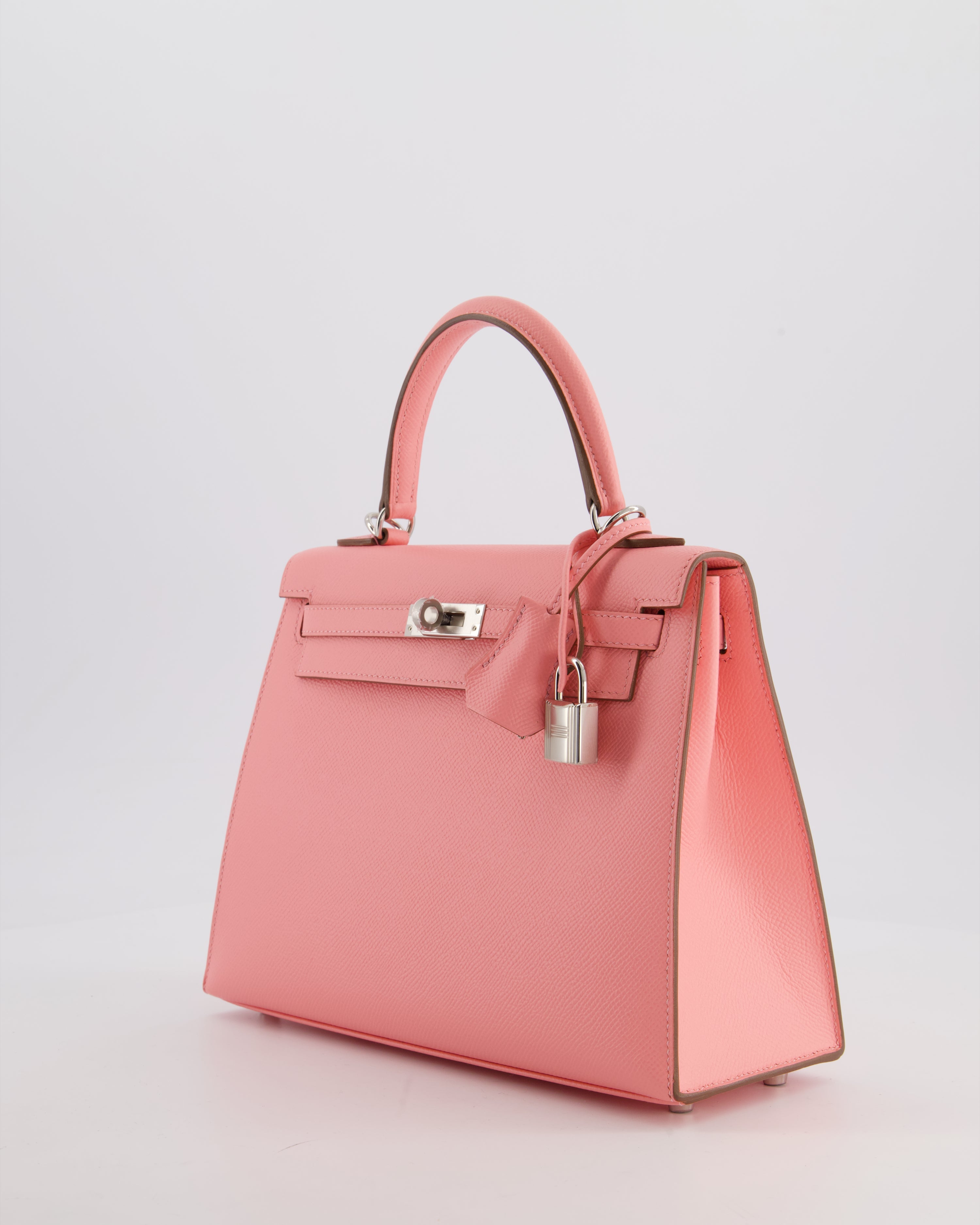 *RARE* Hermès Kelly 25 Sellier Bag in Rose Confetti in Epsom Leather with Palladium Hardware