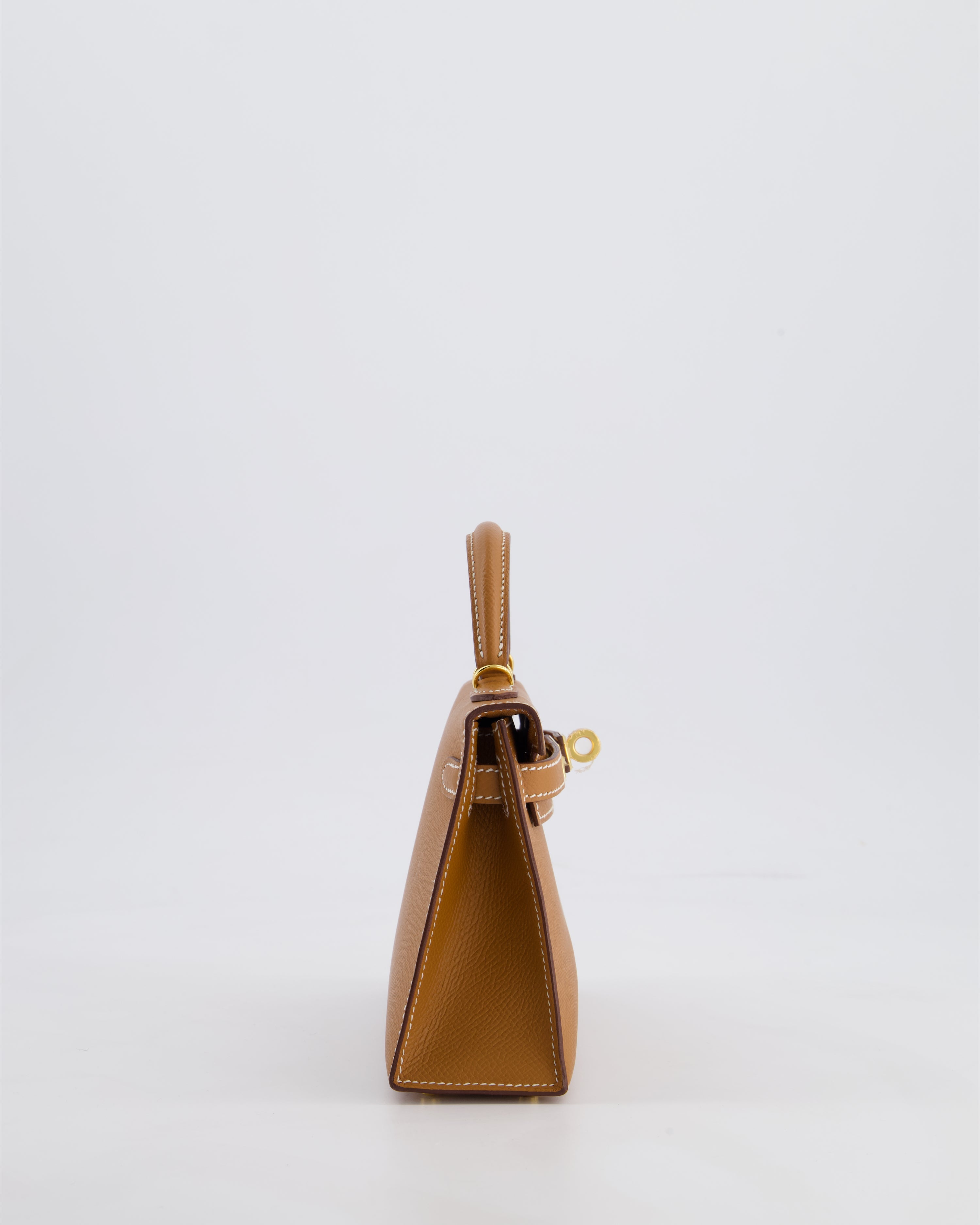 Hermes Mini Kelly II 20 Bag in Gold Epsom Leather with Gold Hardware
