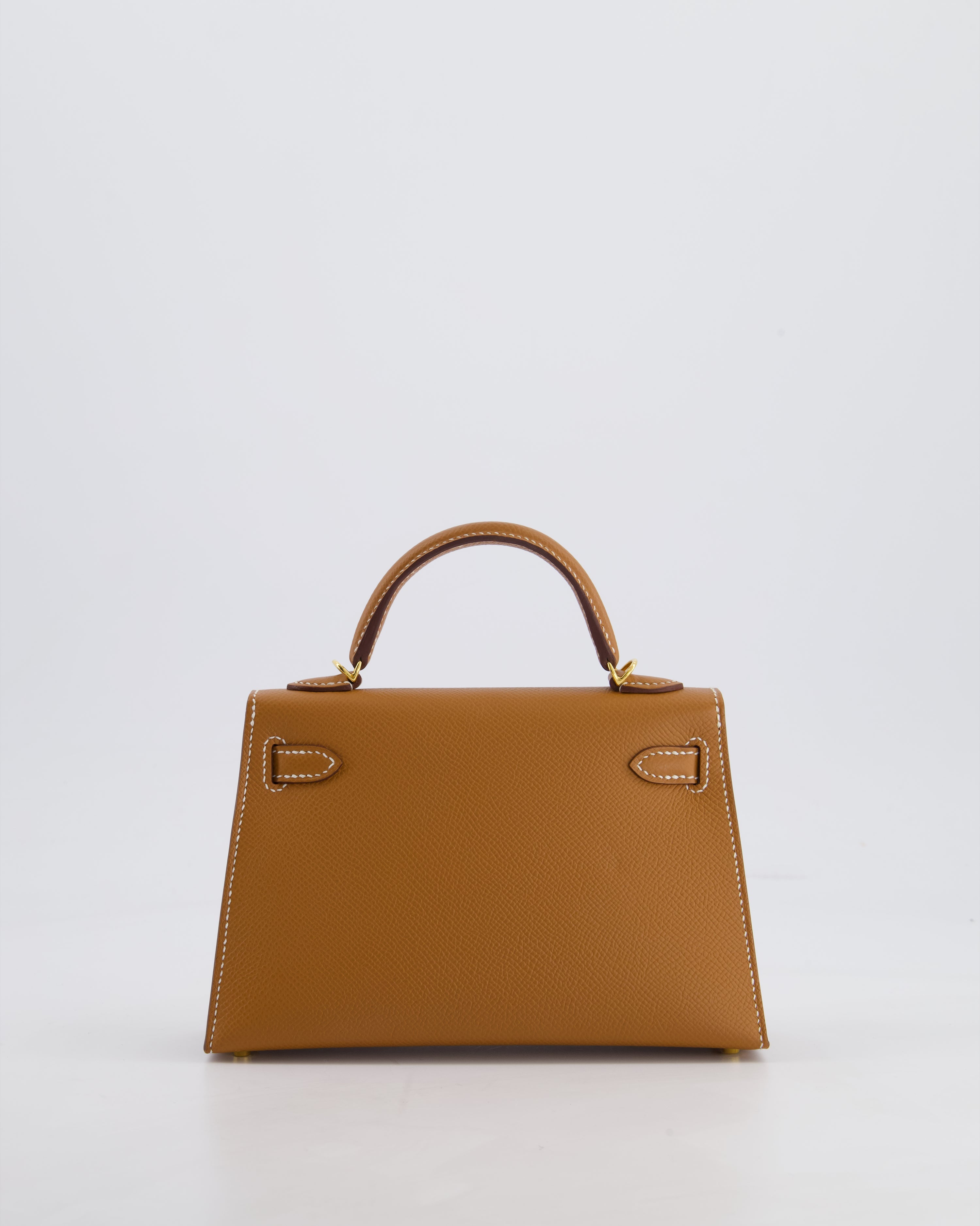 Hermes Mini Kelly II 20 Bag in Gold Epsom Leather with Gold Hardware