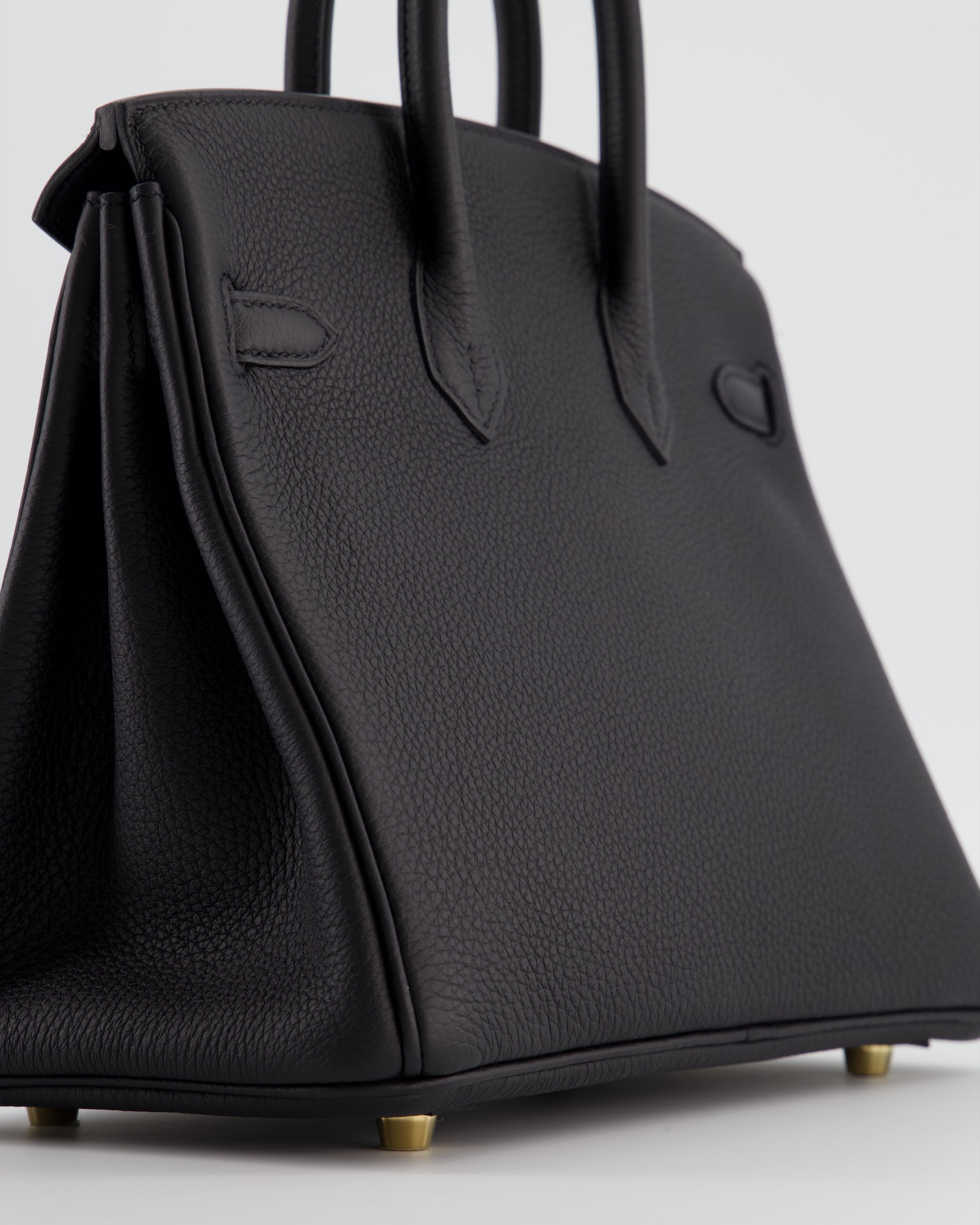 *RARE* Hermès Birkin 25 Retourne Bag in Noir Togo Leather with Gold Hardware