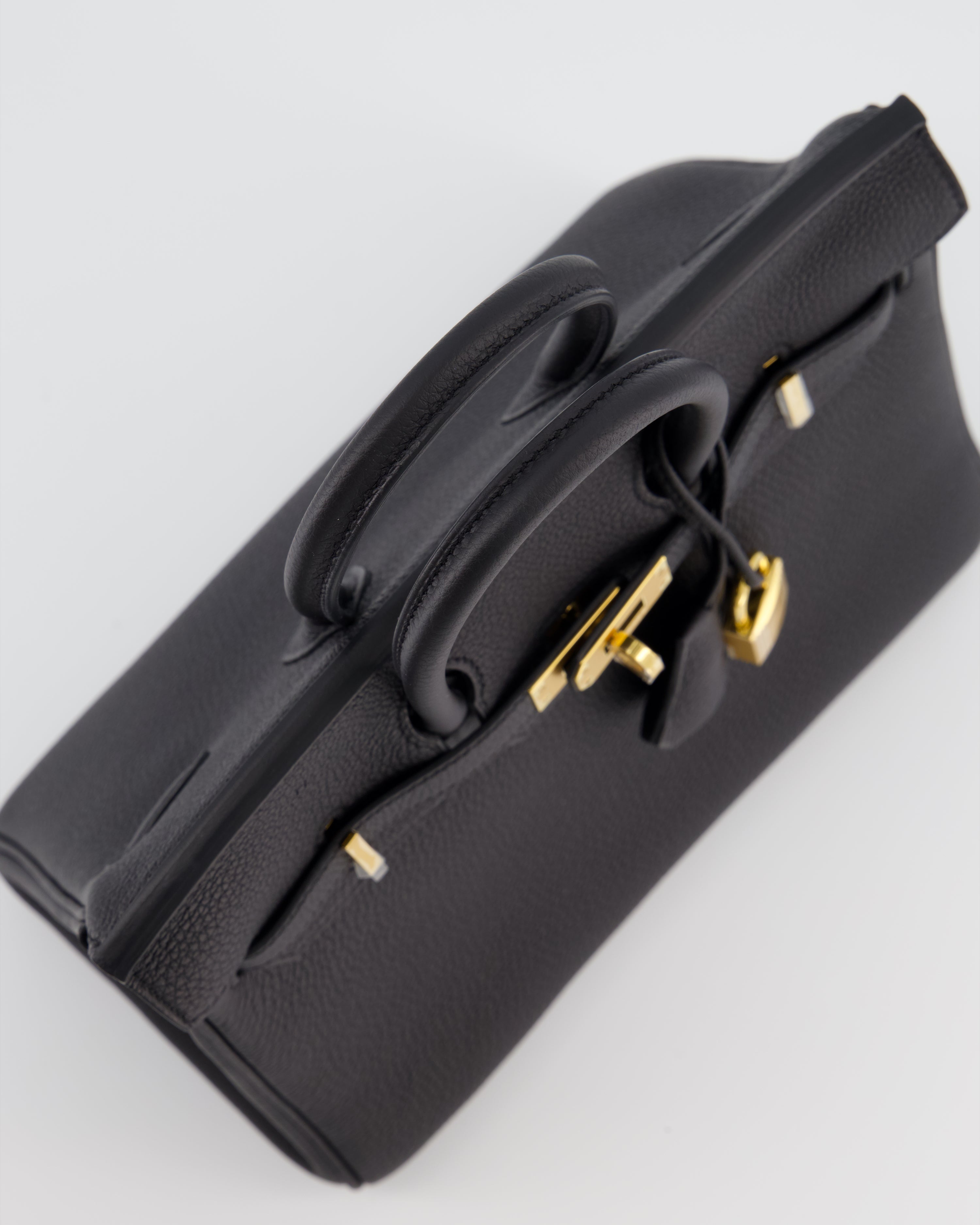 *RARE* Hermès Birkin 25 Retourne Bag in Noir Togo Leather with Gold Hardware