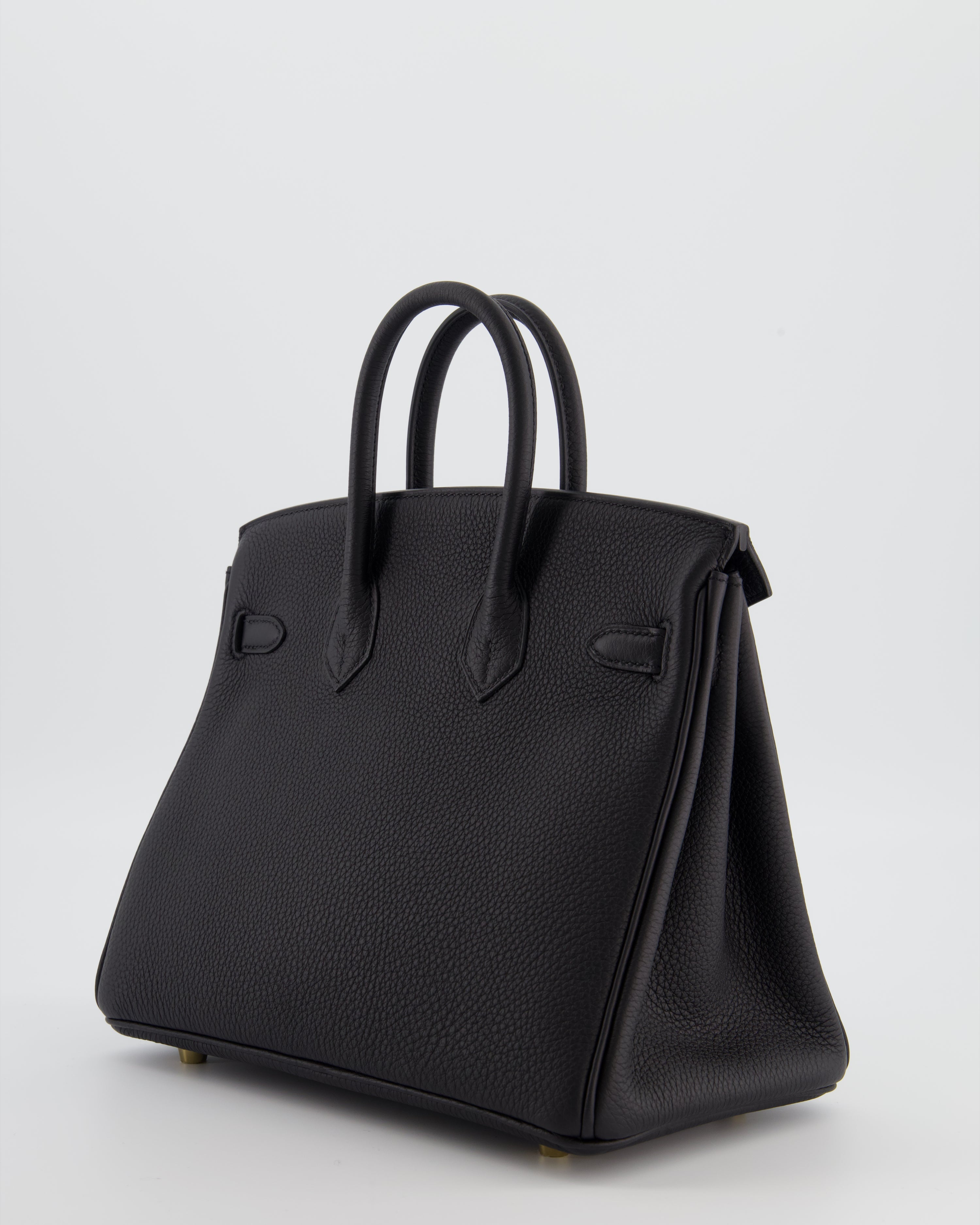 *RARE* Hermès Birkin 25 Retourne Bag in Noir Togo Leather with Gold Hardware