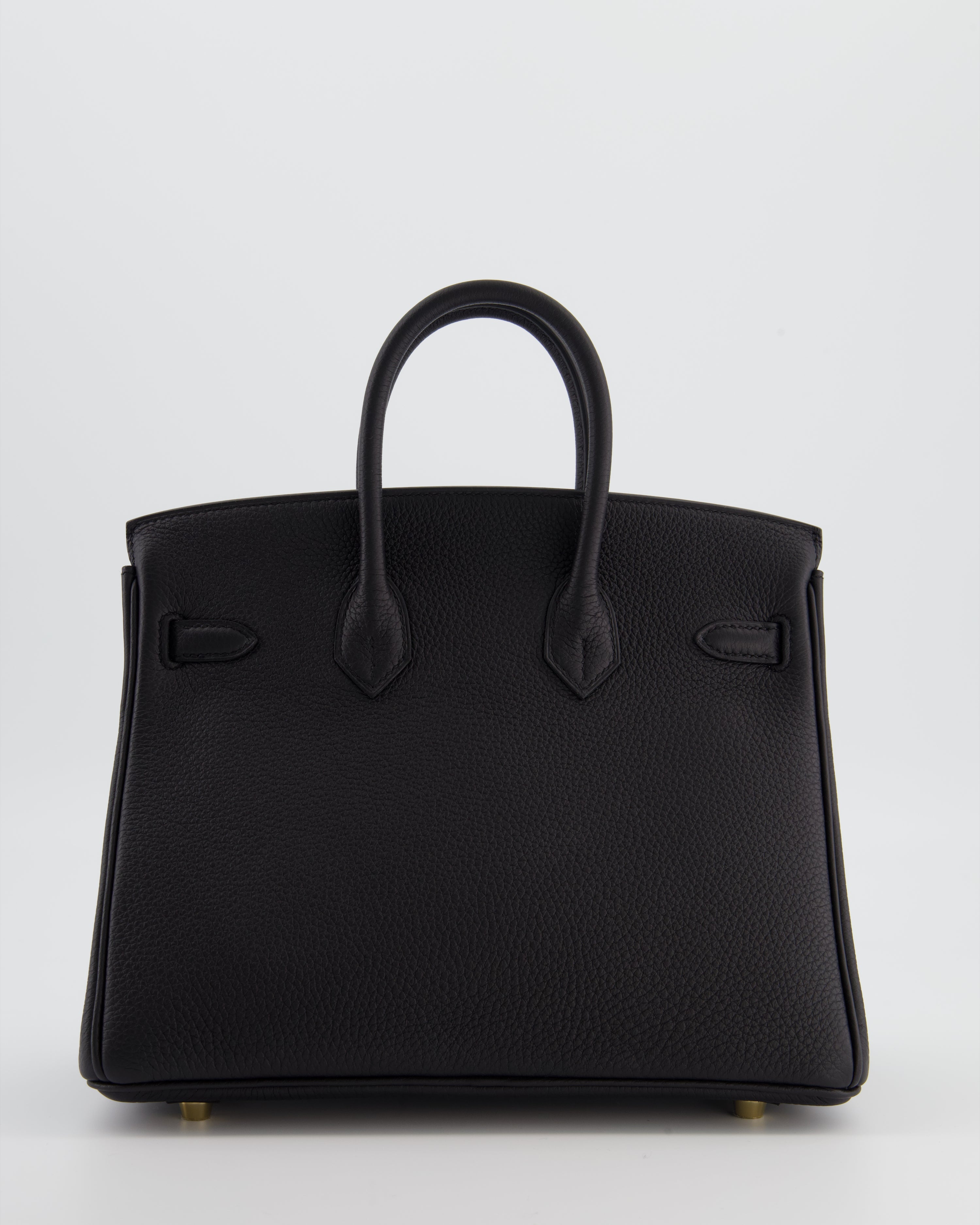 *RARE* Hermès Birkin 25 Retourne Bag in Noir Togo Leather with Gold Hardware