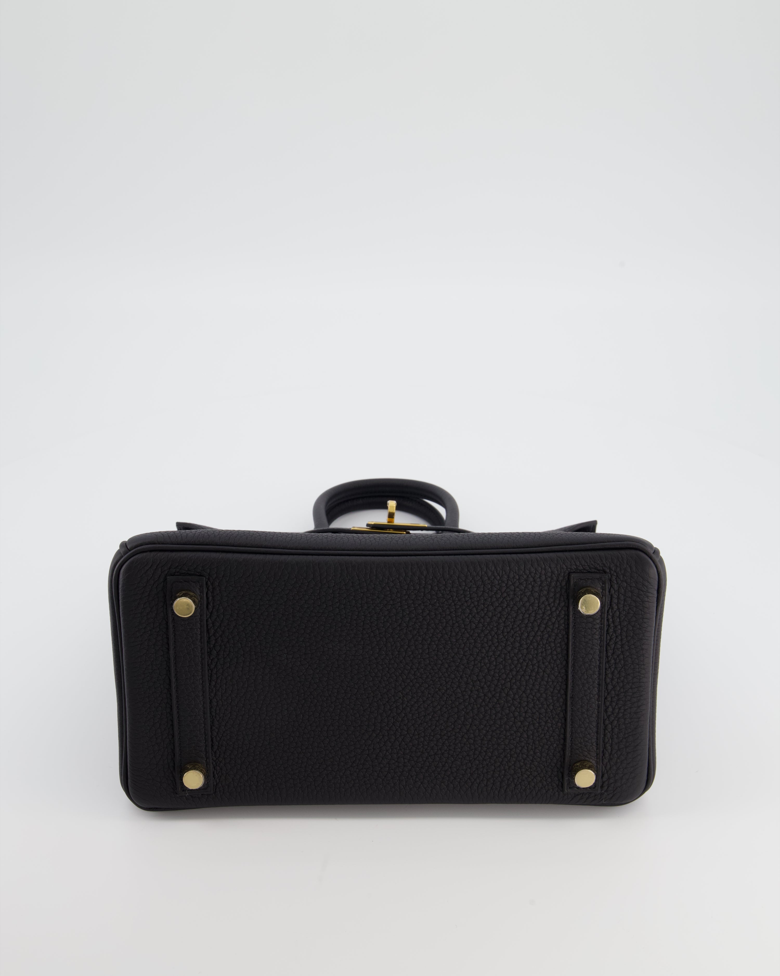*RARE* Hermès Birkin 25 Retourne Bag in Noir Togo Leather with Gold Hardware