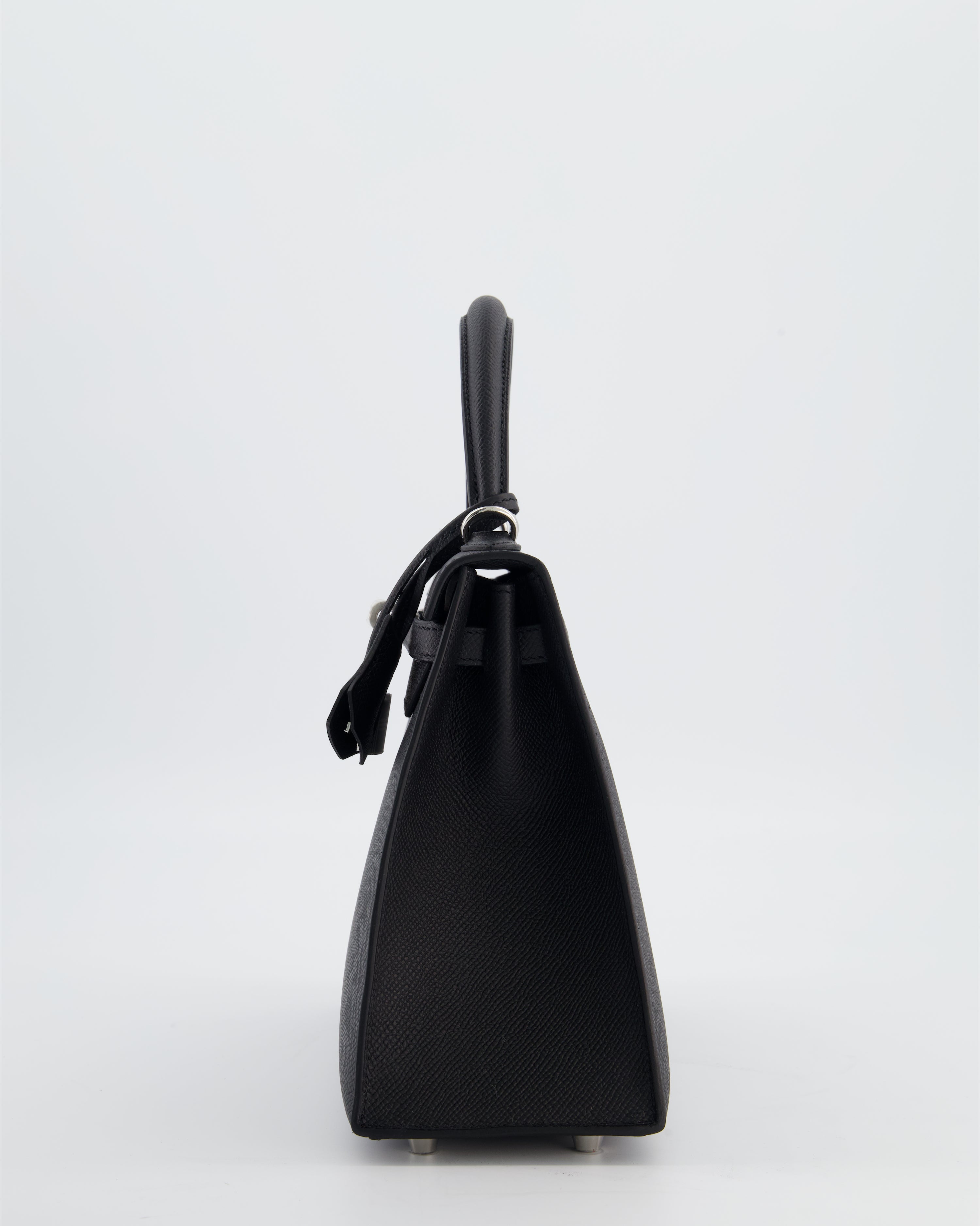 *SUPER RARE* Hermès Kelly 25 Sellier Bag in Noir Epsom Leather with Palladium Hardware