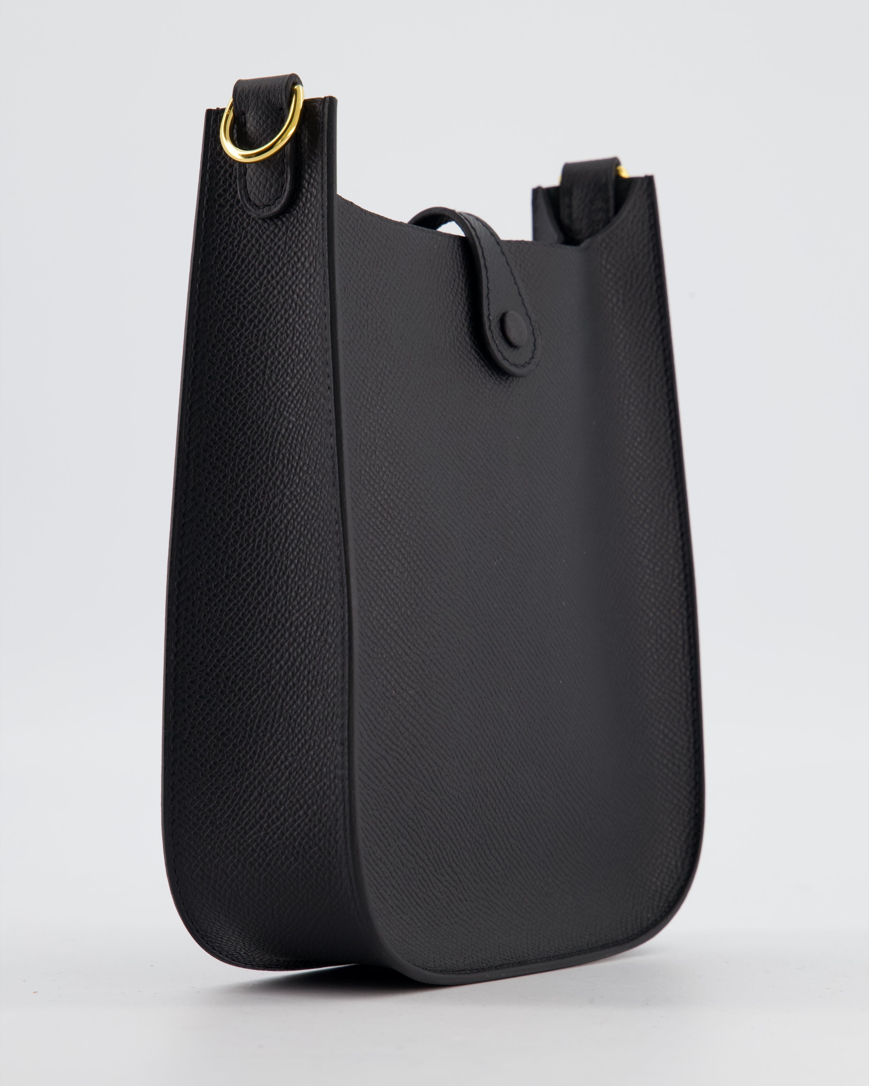 Hermès Black Mini Evelyne Sellier Bag in Epsom Leather with Gold Hardware