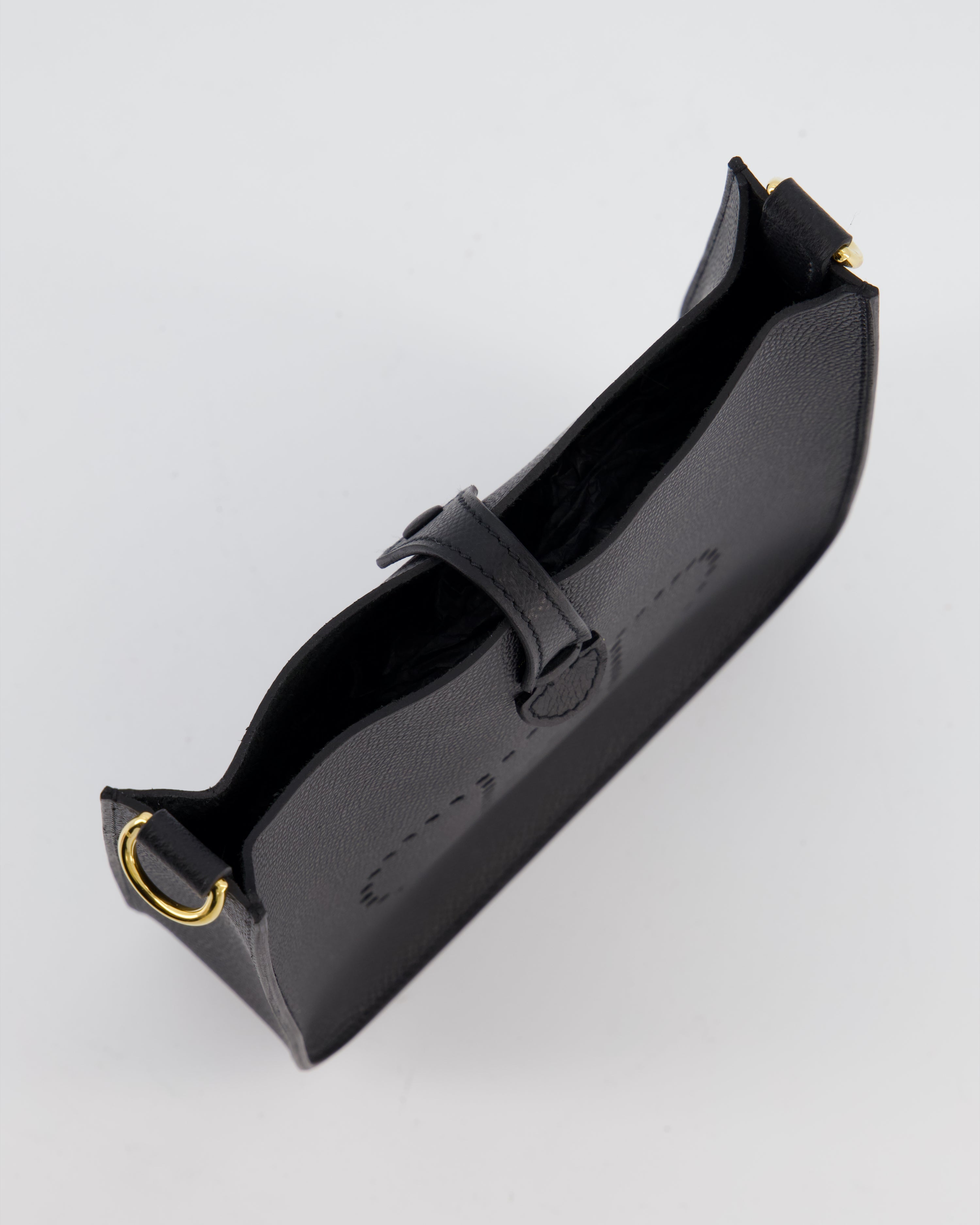 Hermès Black Mini Evelyne Sellier Bag in Epsom Leather with Gold Hardware