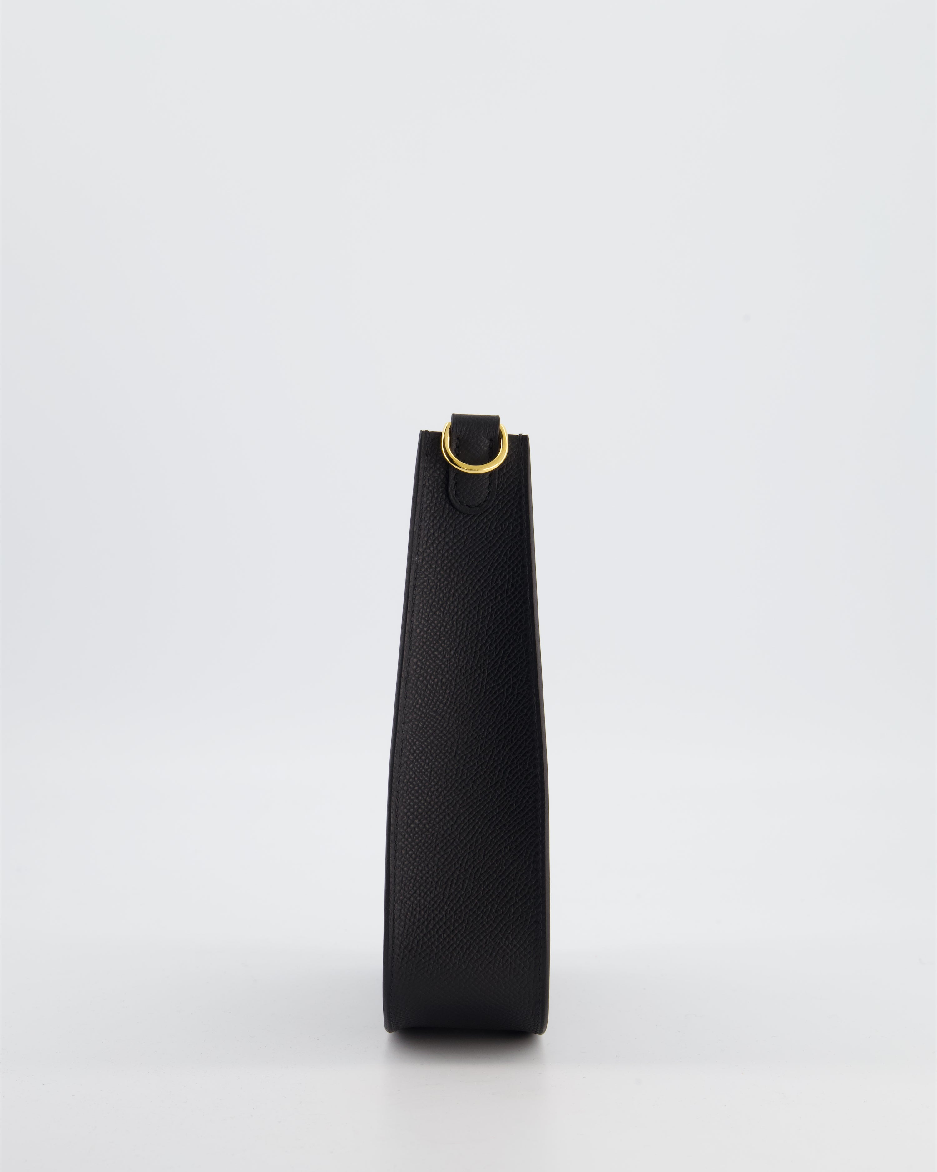 Hermès Black Mini Evelyne Sellier Bag in Epsom Leather with Gold Hardware