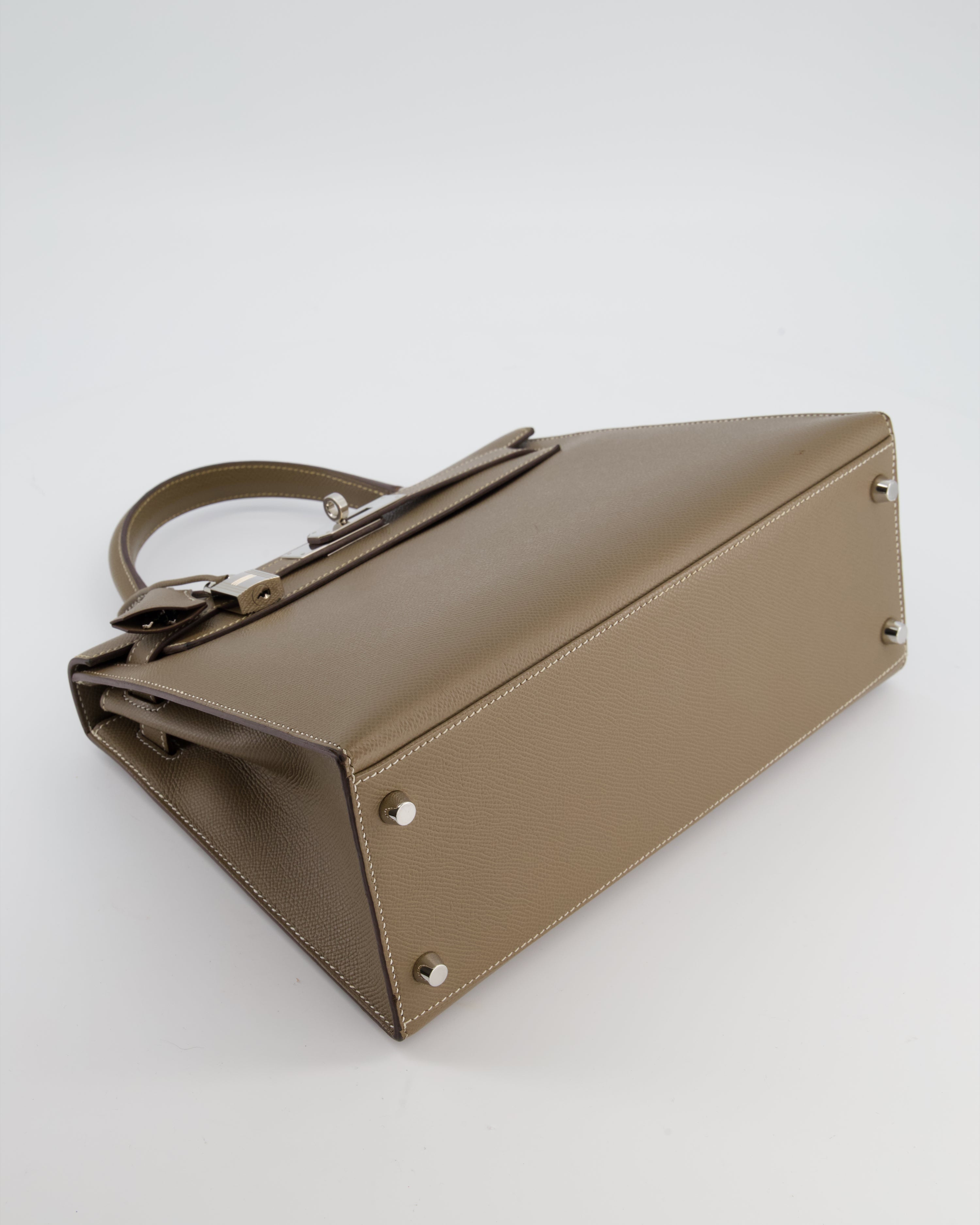 Hermès Kelly 28 Sellier Bag in Etoupe Epsom Leather with Palladium Hardware