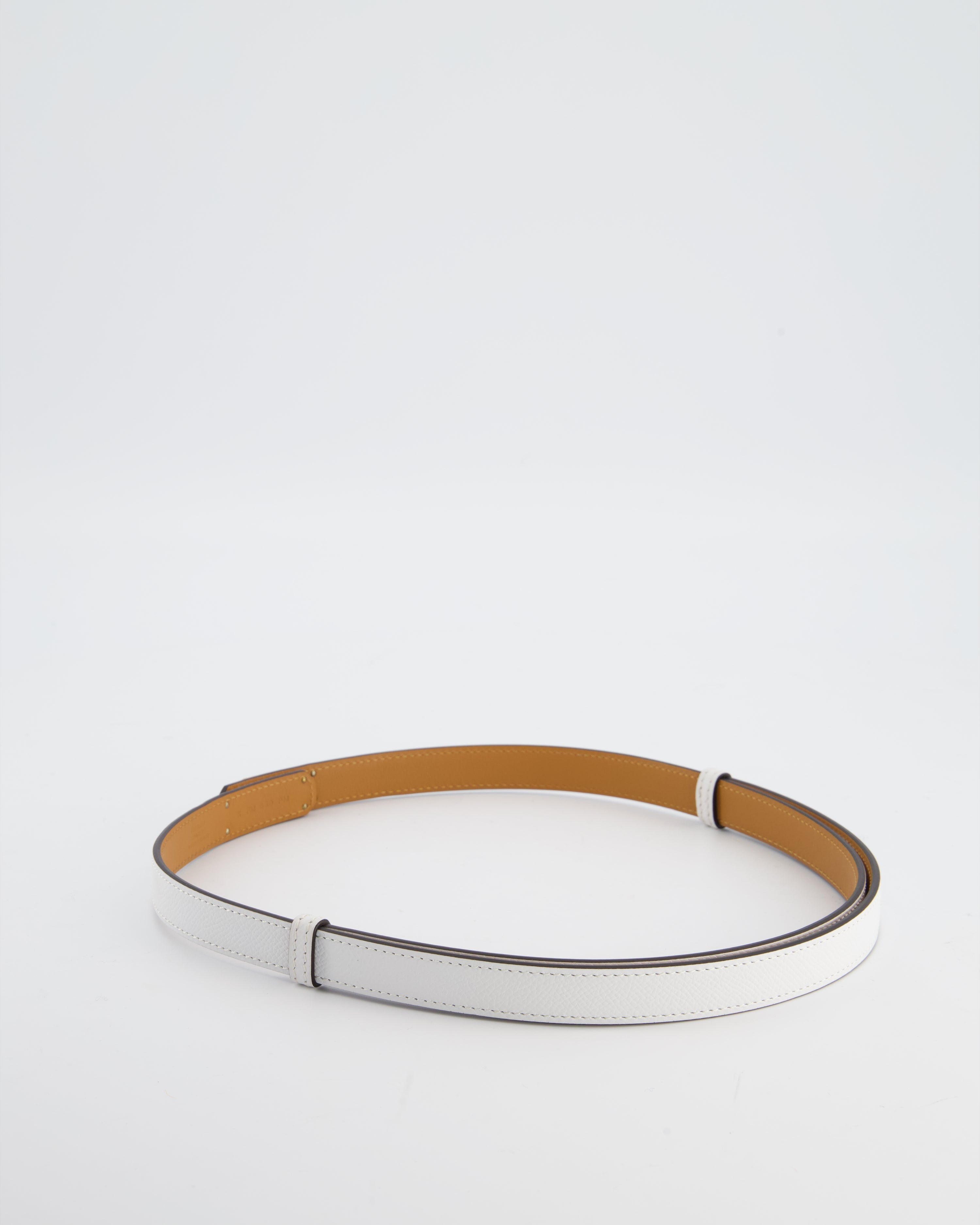Hermès Kelly 18 Belt in Blanc Epsom Leather with Rose Gold Hardware RRP £990
