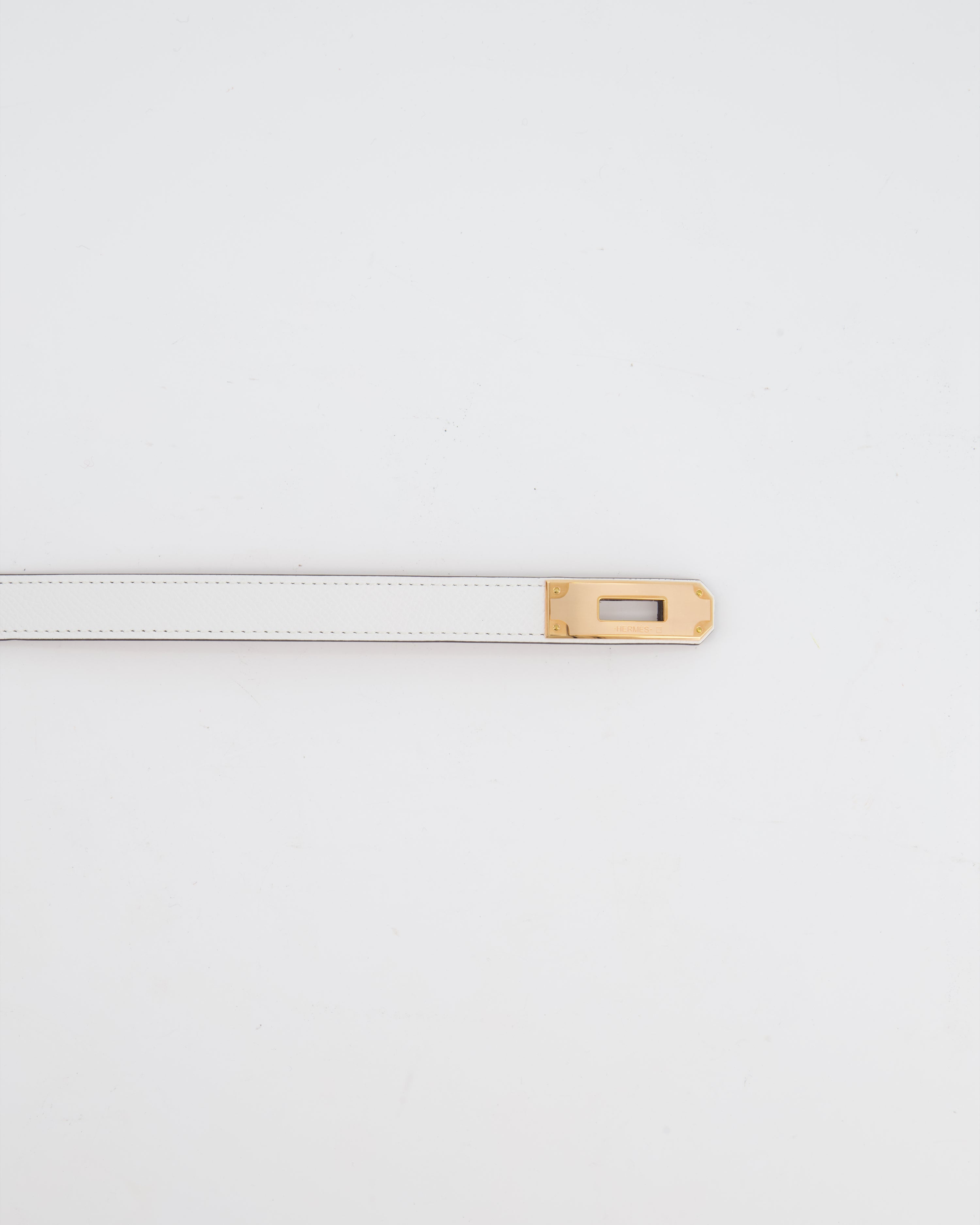 Hermès Kelly 18 Belt in Blanc Epsom Leather with Rose Gold Hardware RRP £990