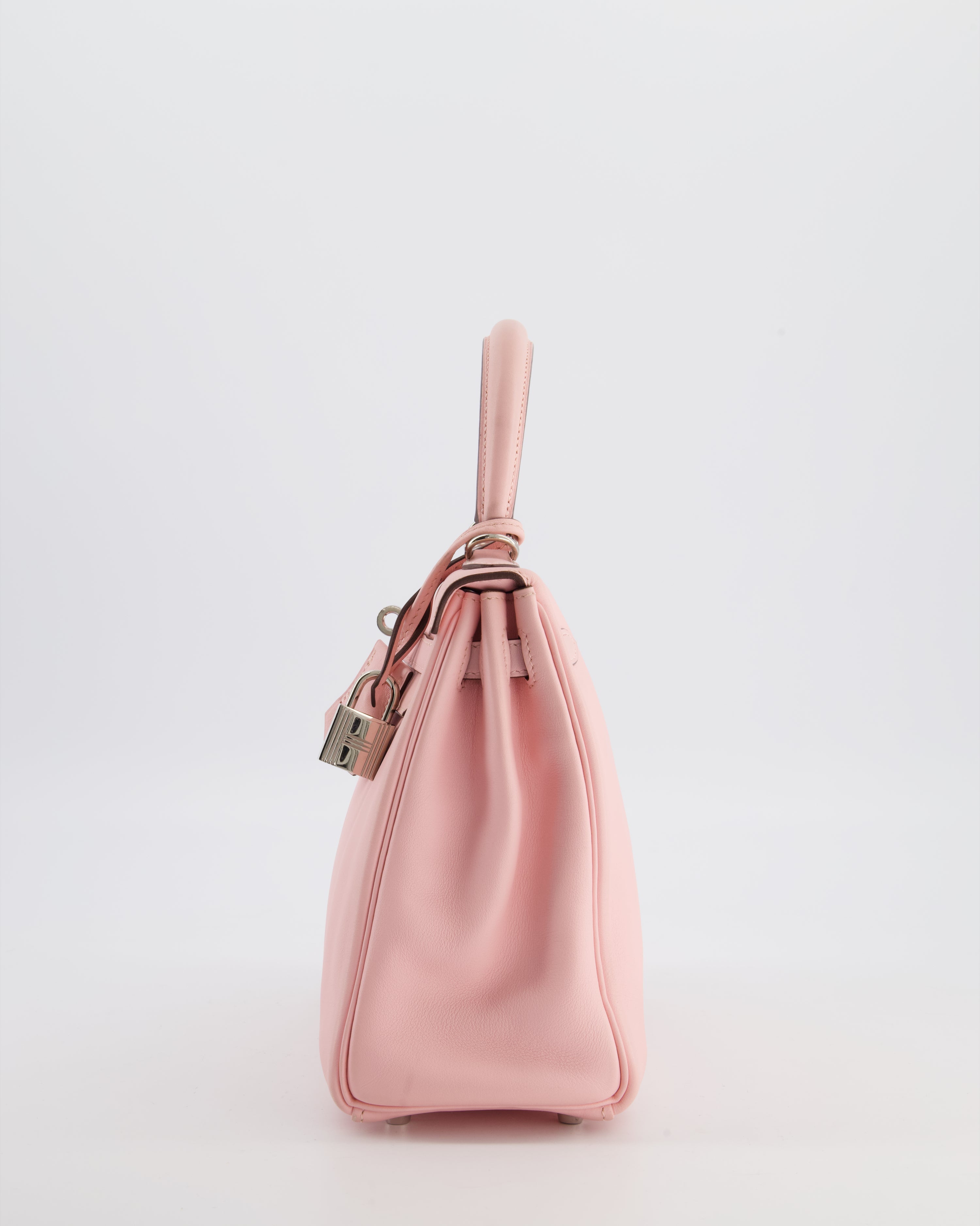 Hermès Kelly 25 Retourne Bag in Rose Sakura Swift Leather with Palladium Hardware
