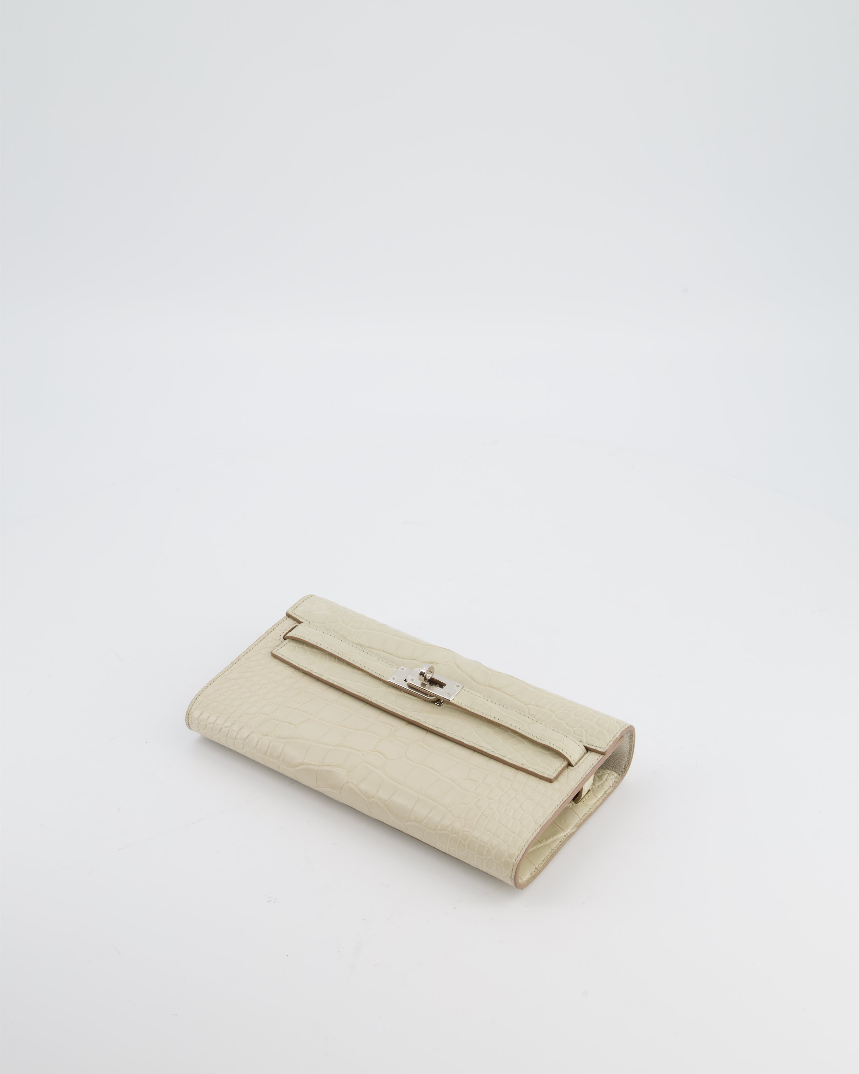 Hermès Kelly To Go Bag in Beton Alligator Mississippiensis Leather with Palladium Hardware