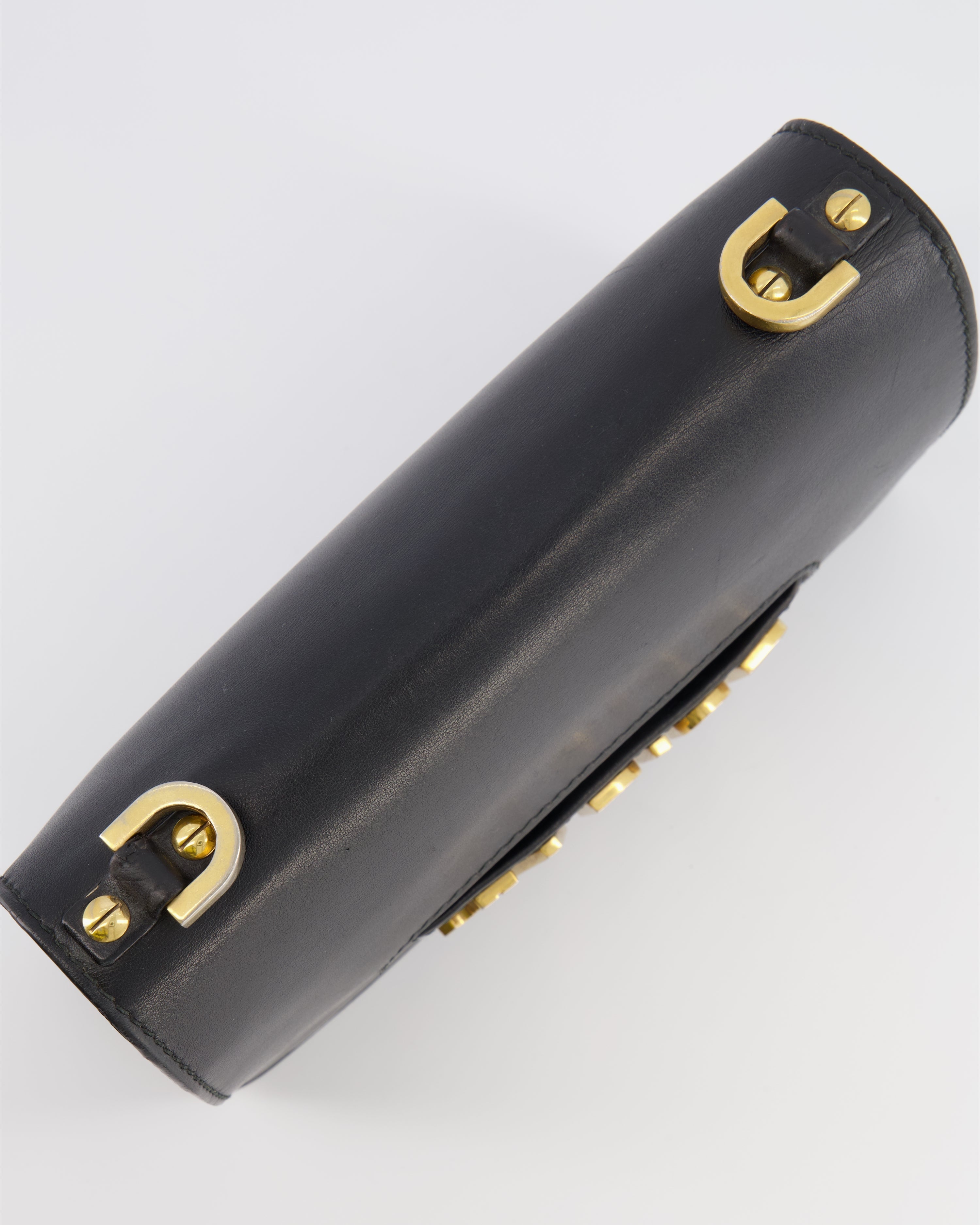 Christian Dior Black Leather J'Adior Flap Bag with Multi-Colour Embroidered Canvas Strap and Gold Hardware