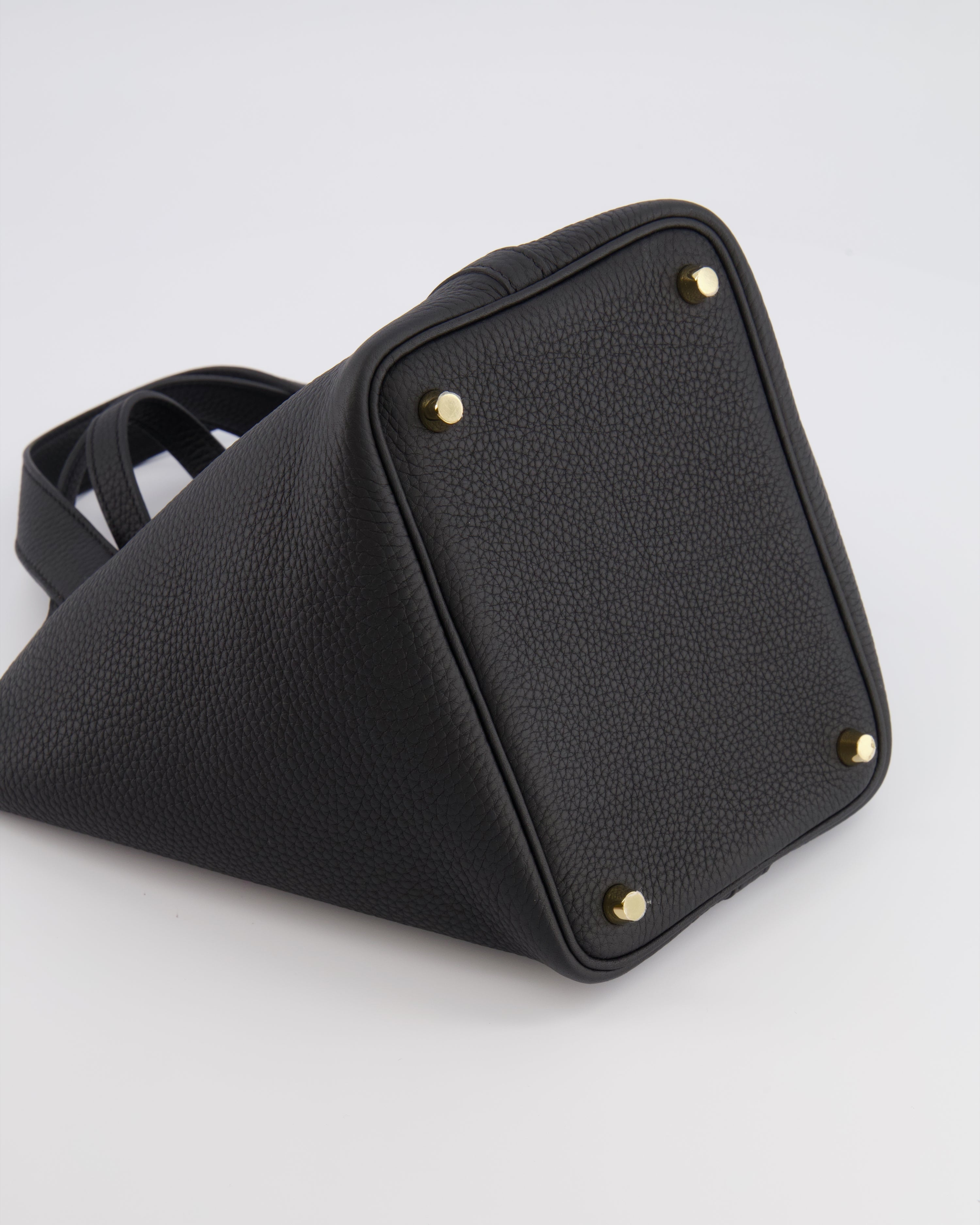 Hermès Picotin Lock Bag 18cm in Noir Clemence Leather with Gold Hardware