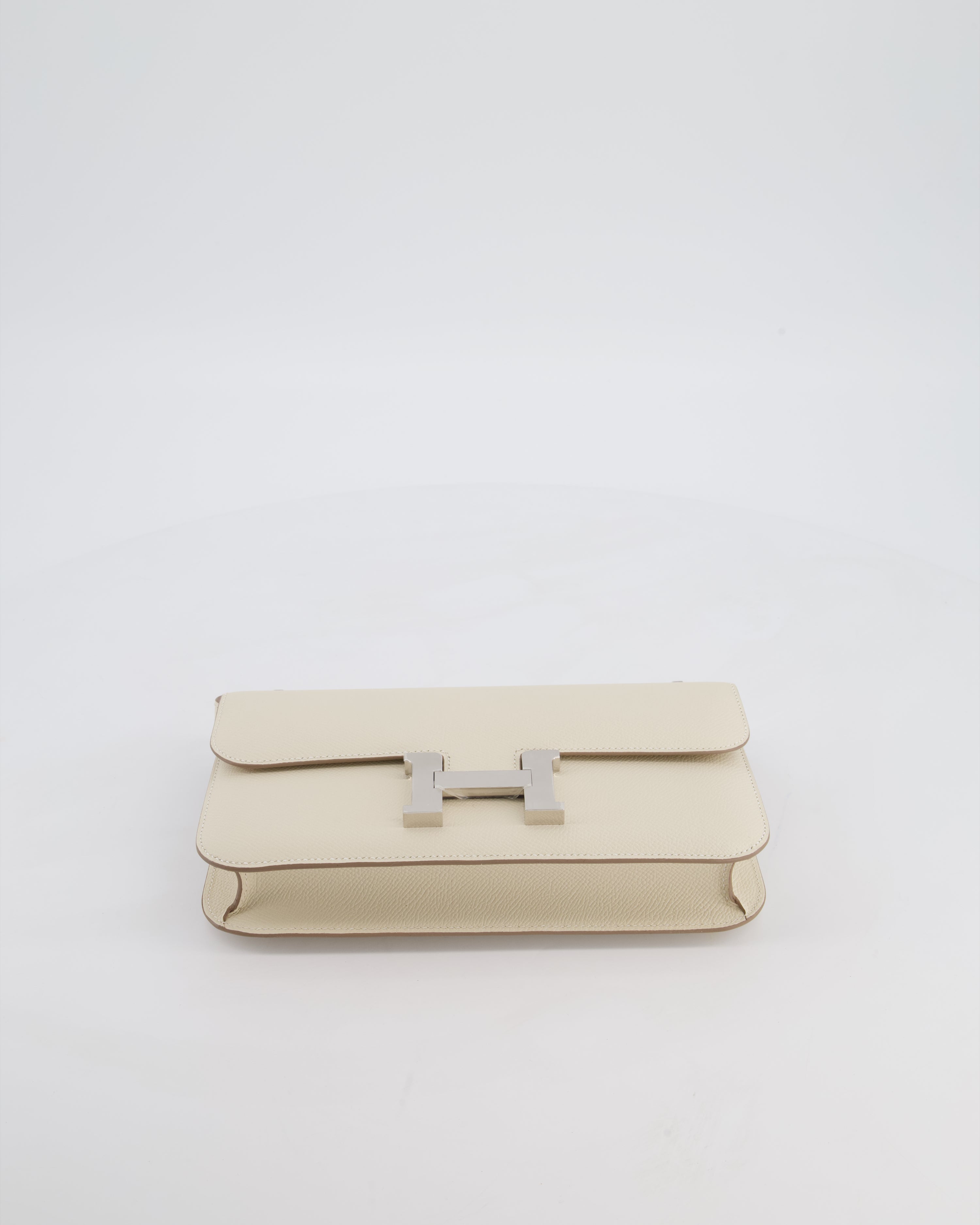 *NEW RELEASE* Hermès Constance 1-Elan Miroir Bag in Craie Epsom Leather with Palladium Hardware