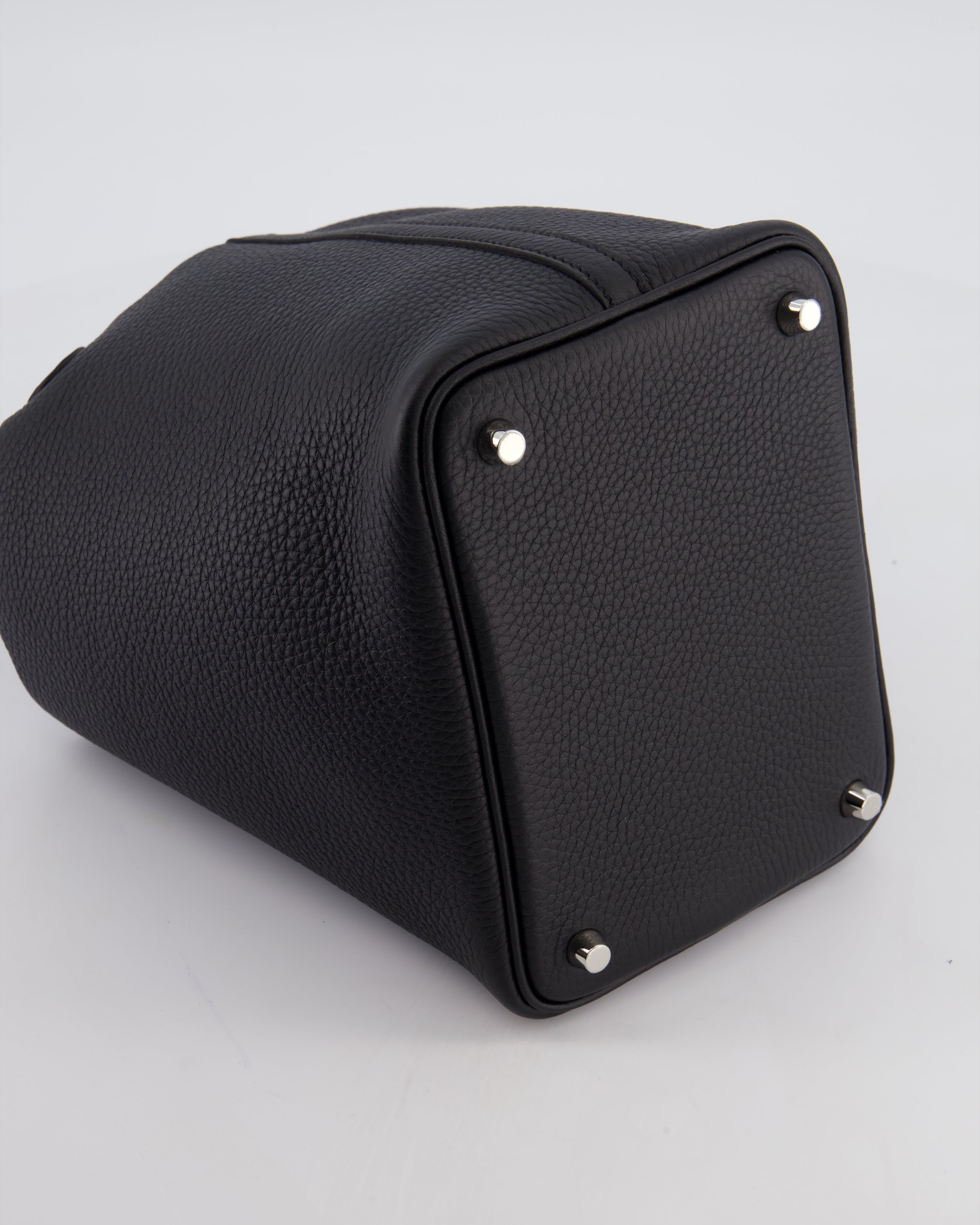 Hermès Picotin Lock 18 Bag in Noir Clemence Leather with Palladium Hardware