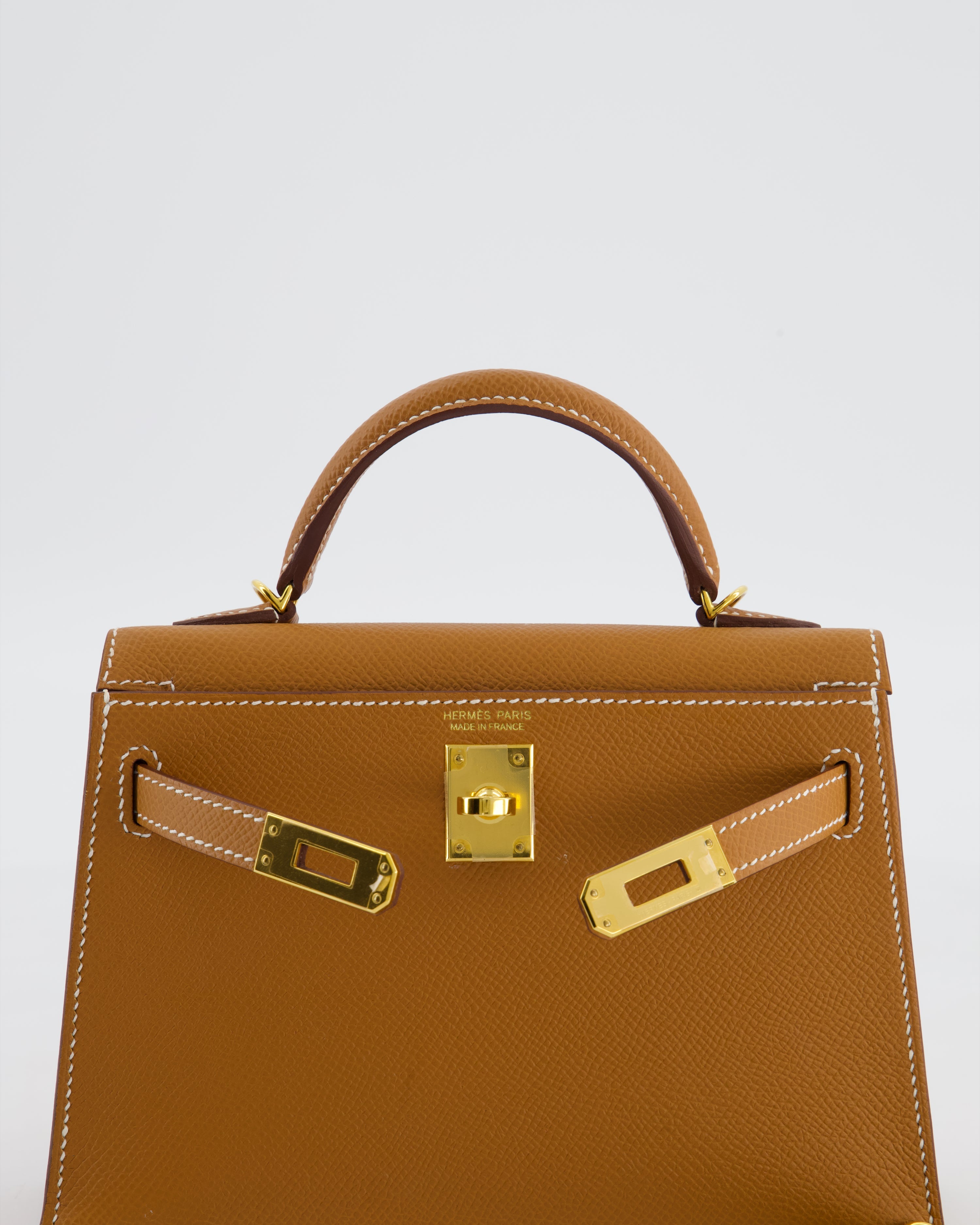 Hermès Mini Kelly II 20 Bag in Gold Epsom Leather with Gold Hardware