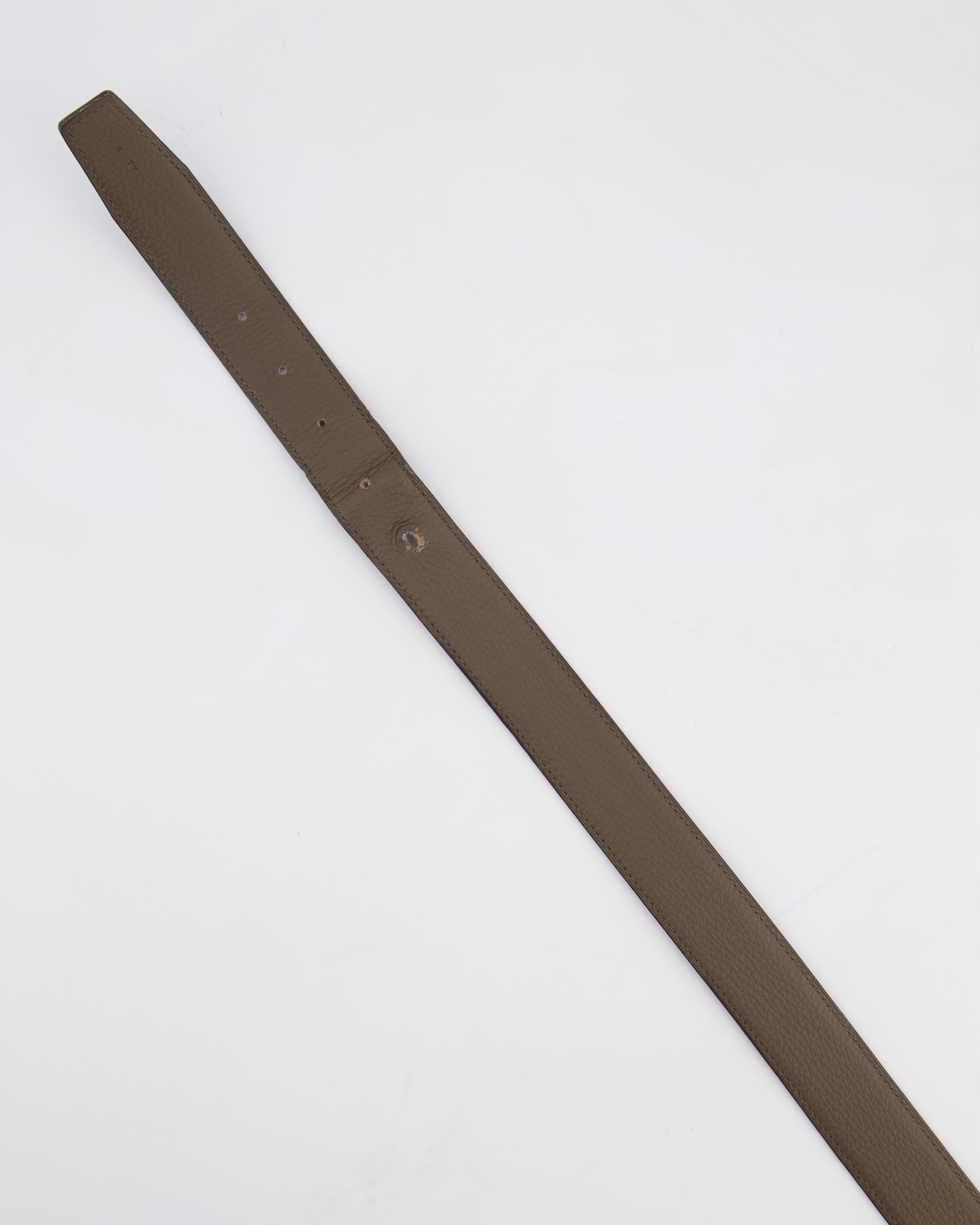 Hermès Double Sided Belt in Black and Etoupe 120cm