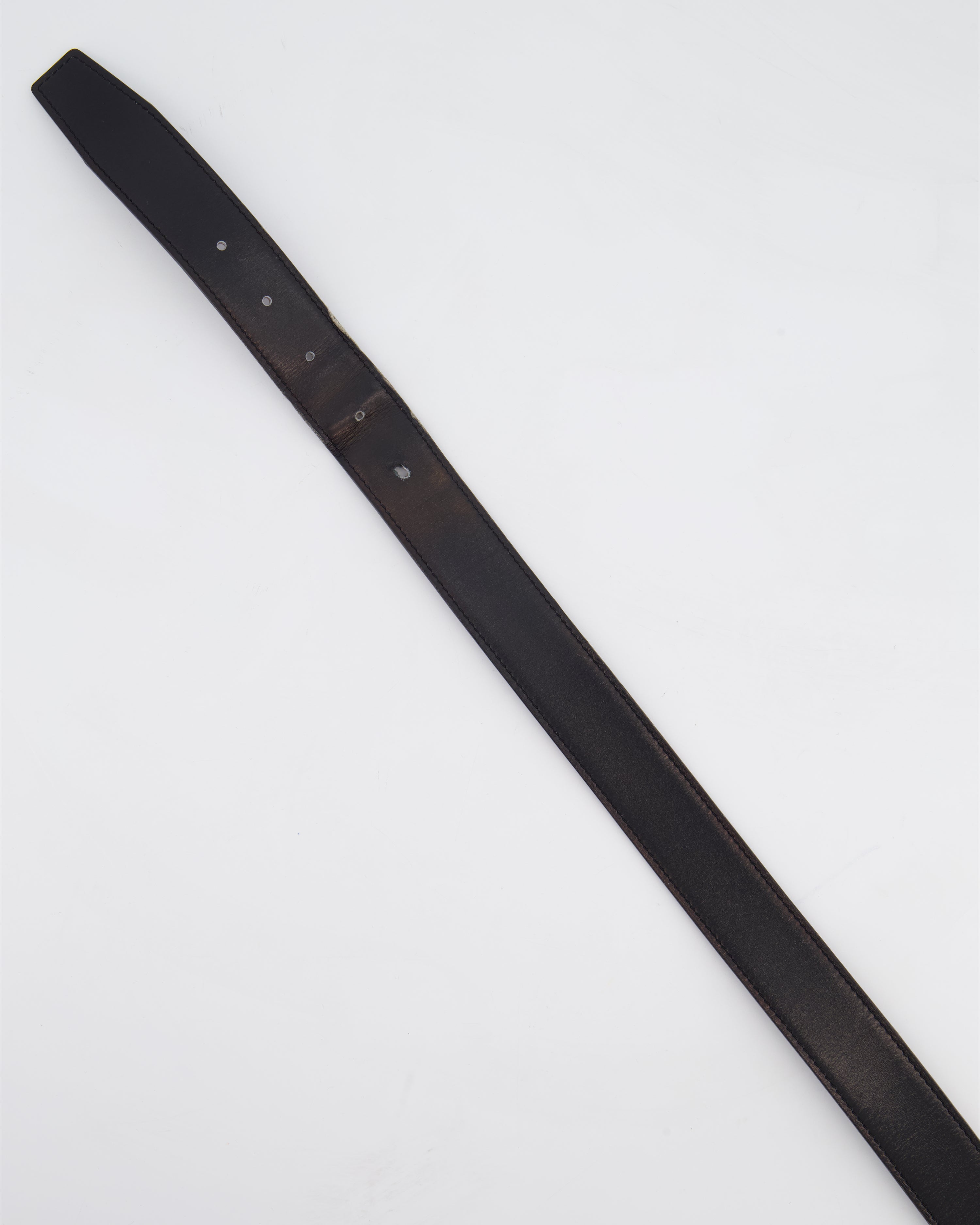 Hermès Double Sided Belt in Black and Etoupe 120cm