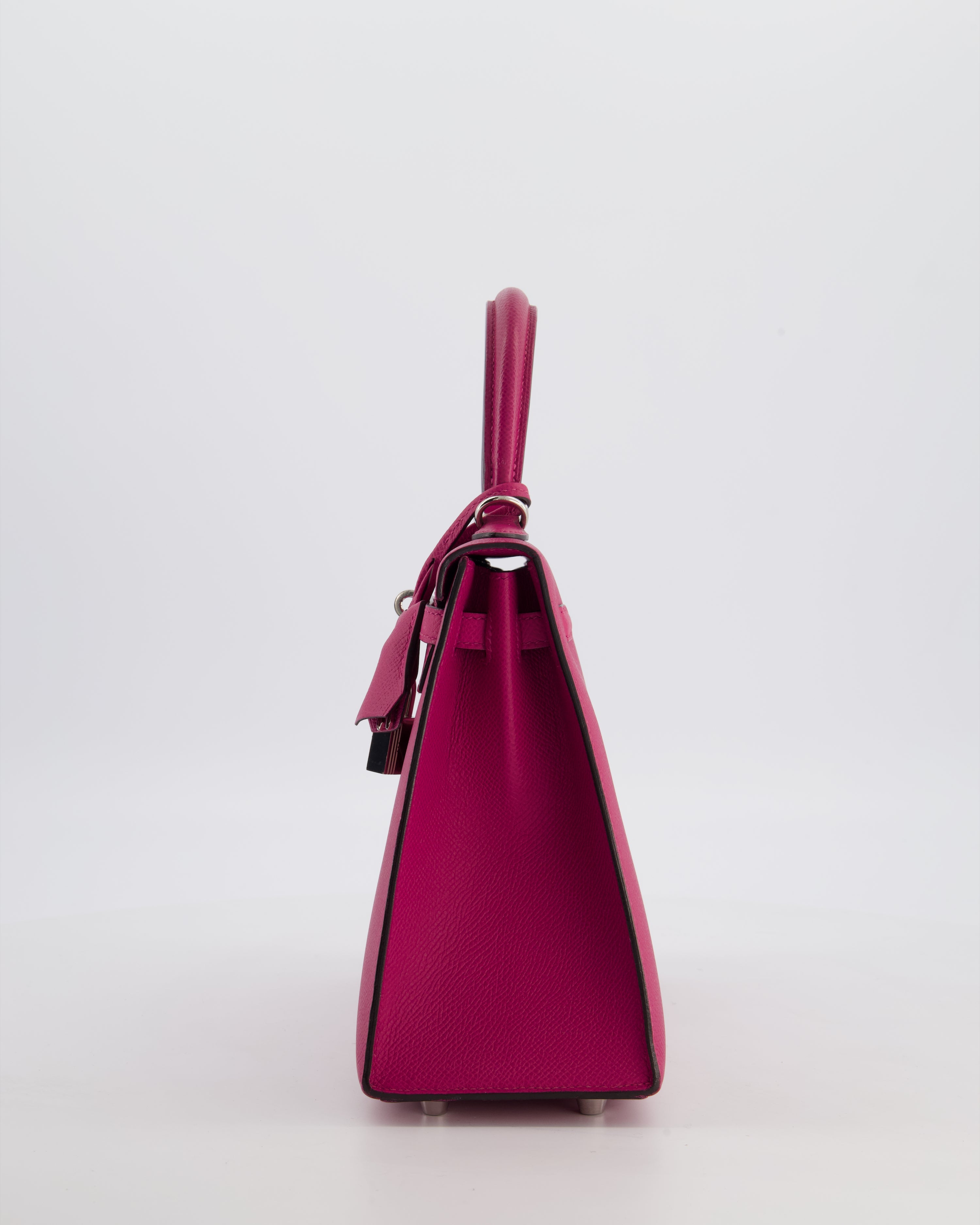 *FIRE PRICE* Hermès Kelly 25 Sellier Bag in Rose Pourpre Epsom Leather with Palladium Hardware