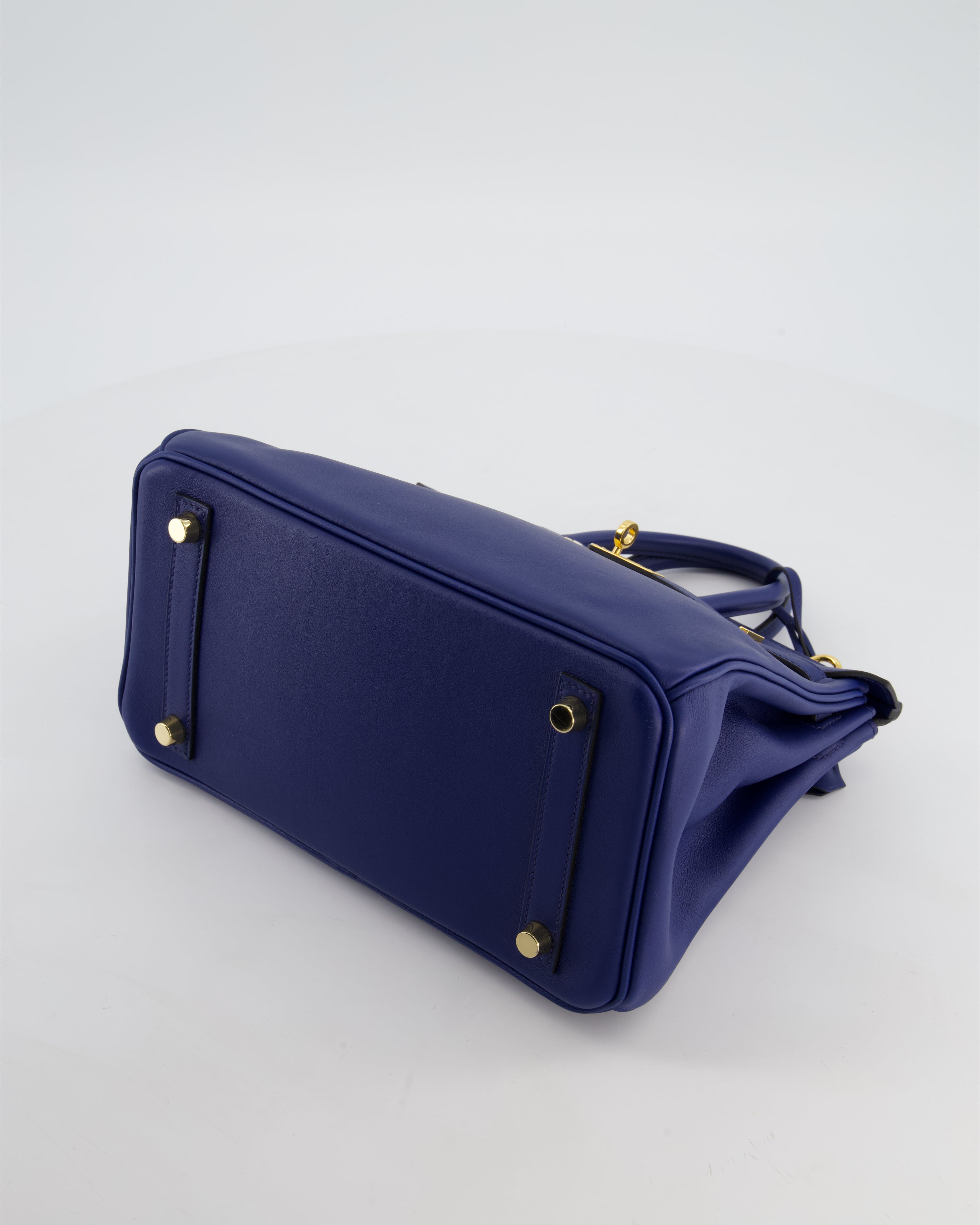 Hermès Birkin 25 Retourne Bag in Bleu Saphir Swift Leather with Gold Hardware
