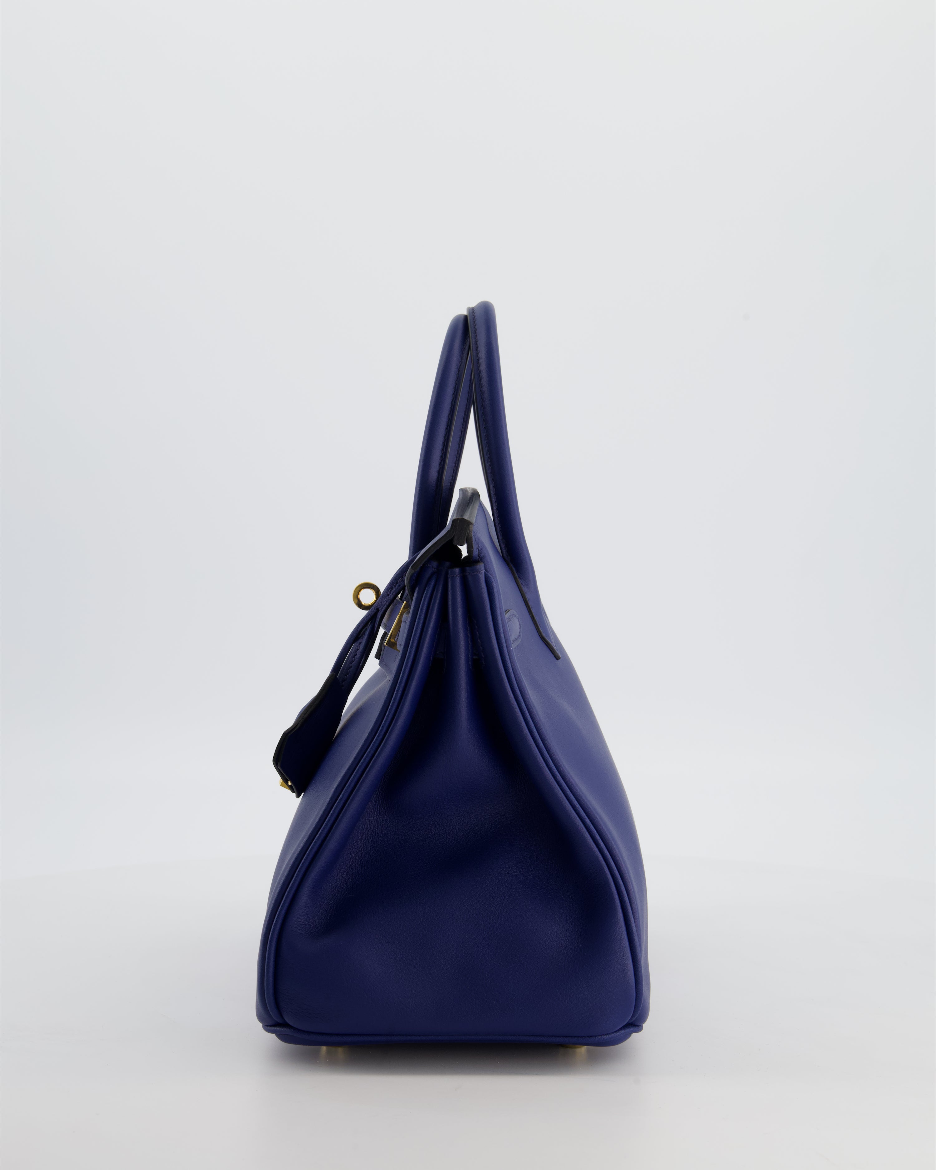 Hermès Birkin 25 Retourne Bag in Bleu Saphir Swift Leather with Gold Hardware