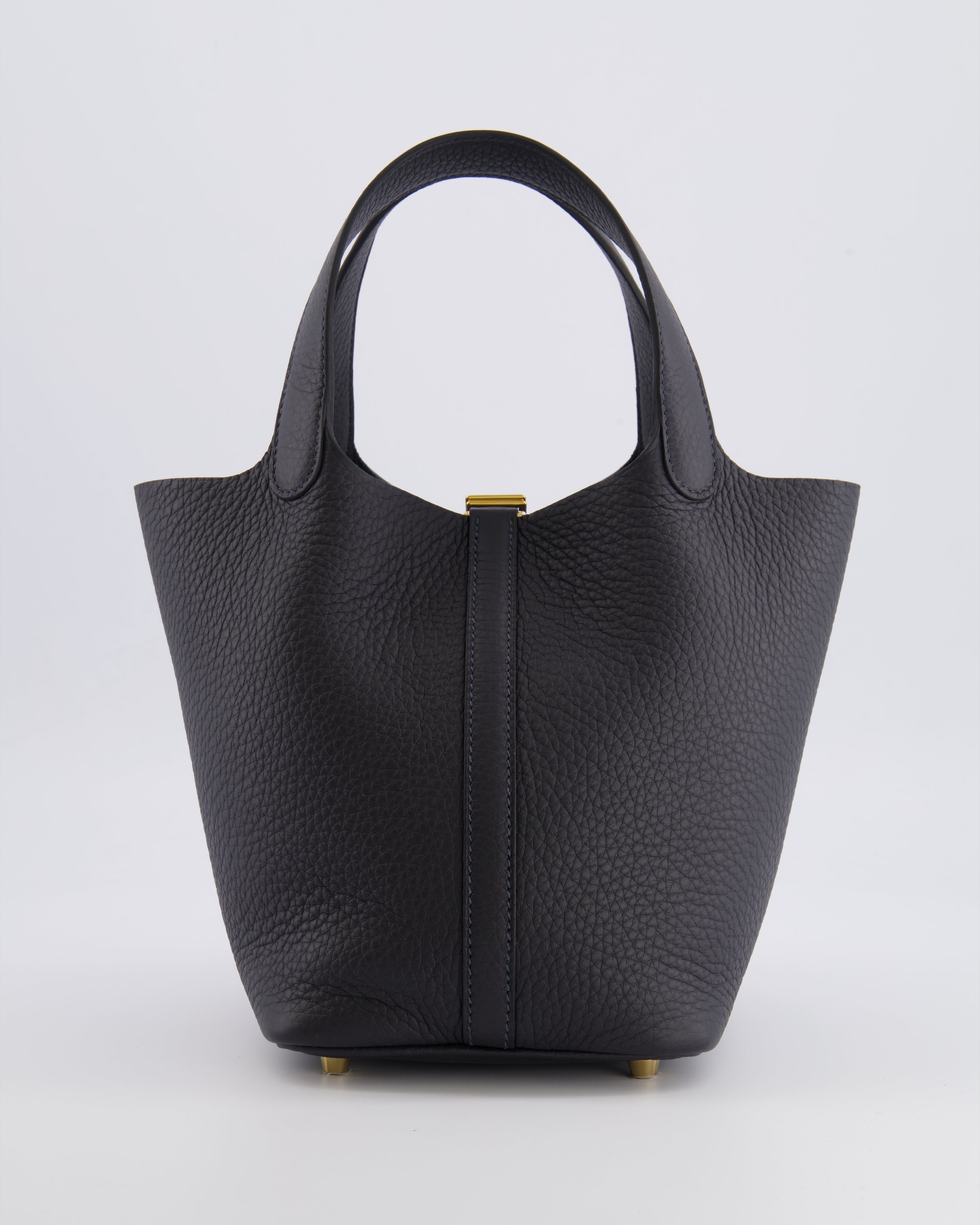 Hermès Picotin Lock 18 Bag in Caban Clemence Leather with Gold Hardware