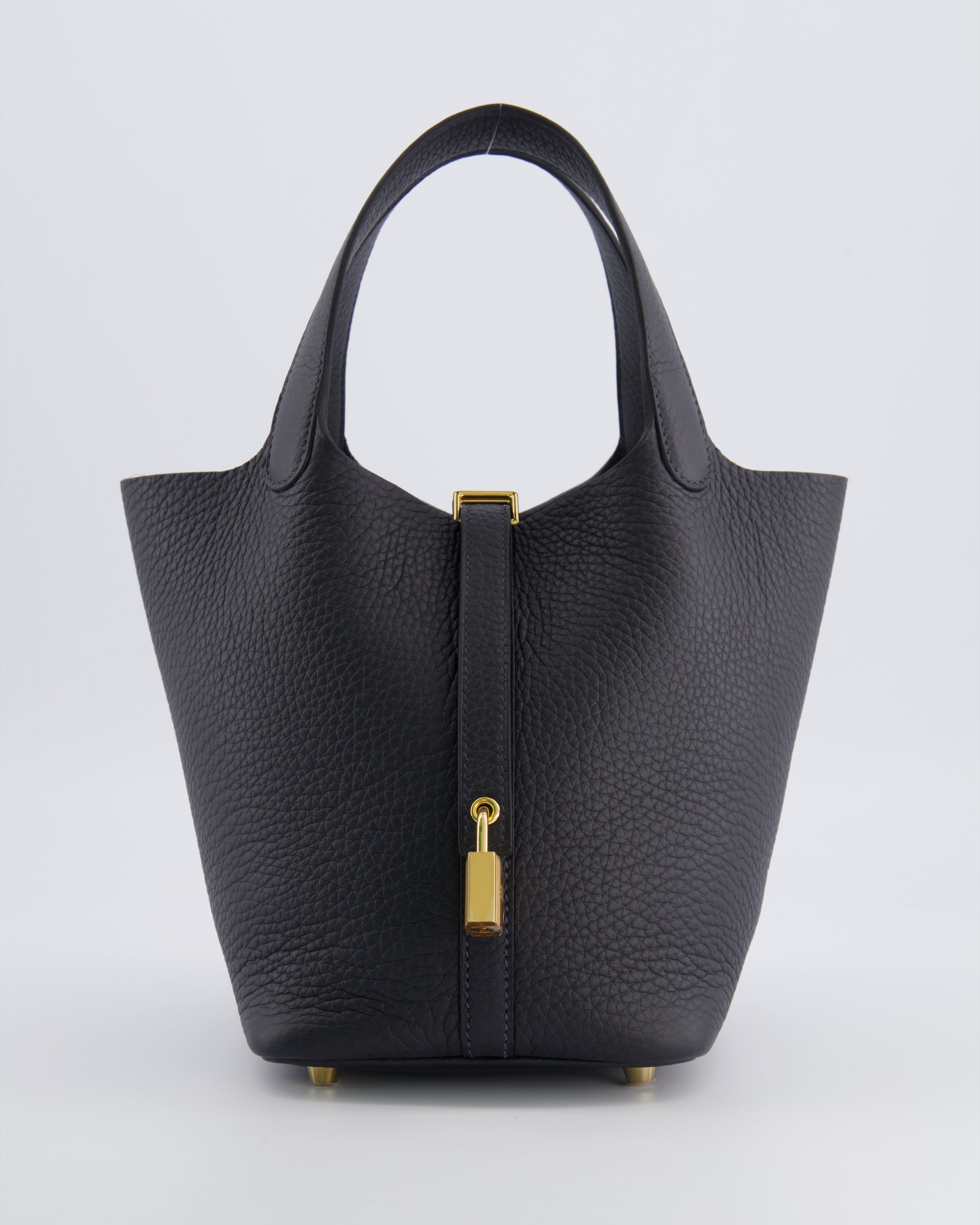 Hermès Picotin Lock 18 Bag in Caban Clemence Leather with Gold Hardware