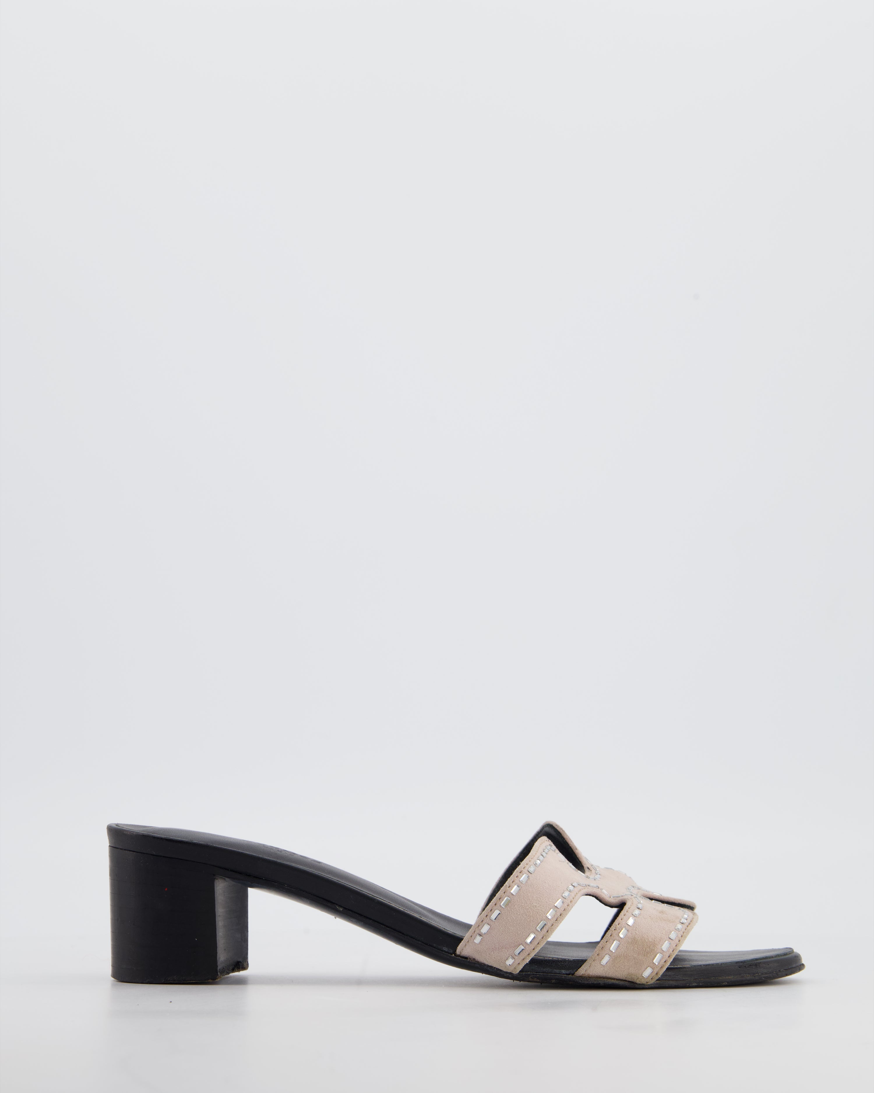 Hermès Oasis Suede Sandals in Light Pink Size EU 38