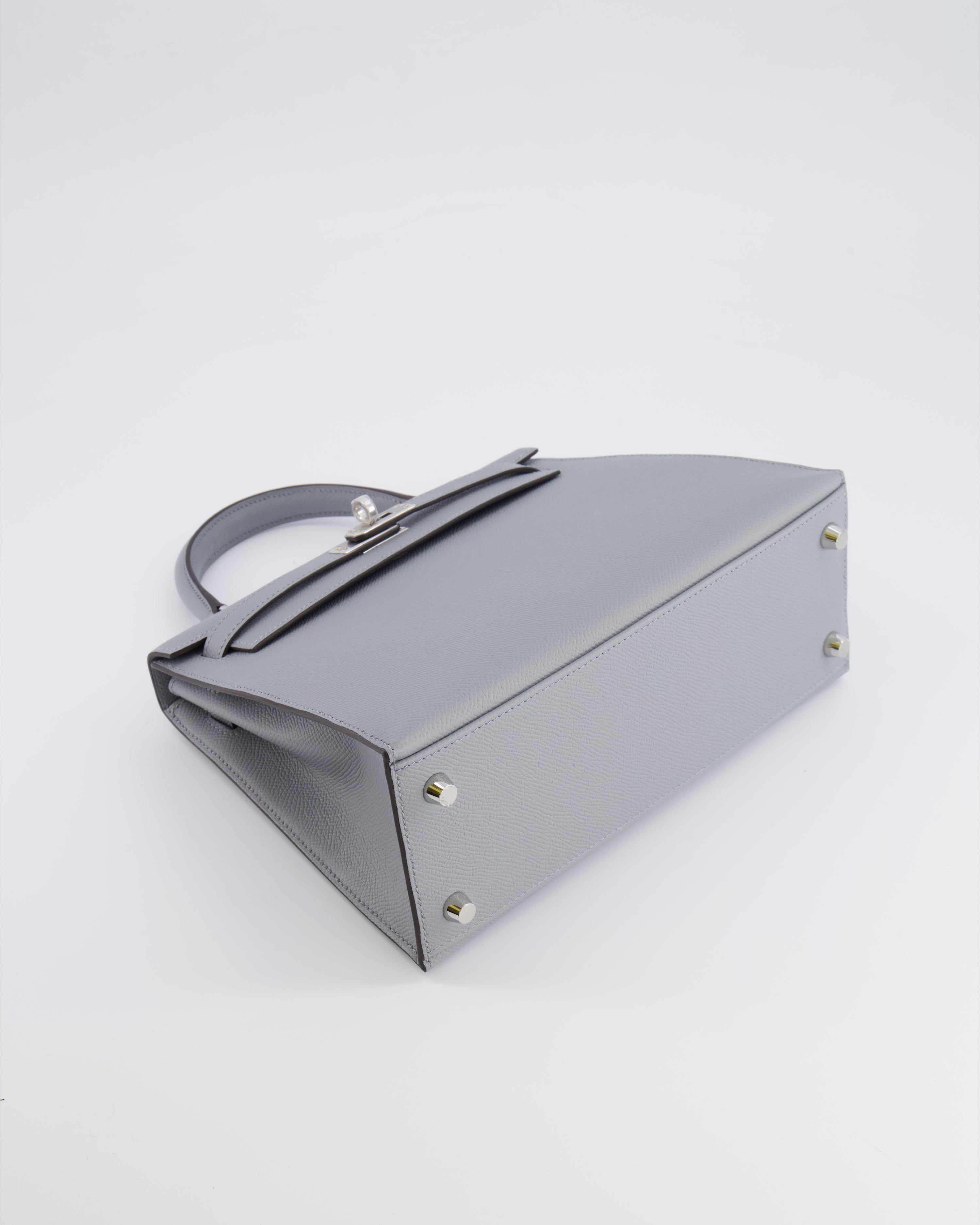 Hermès Kelly 25 Sellier Bag in Gris Pantin Epsom Leather with Palladium Hardware