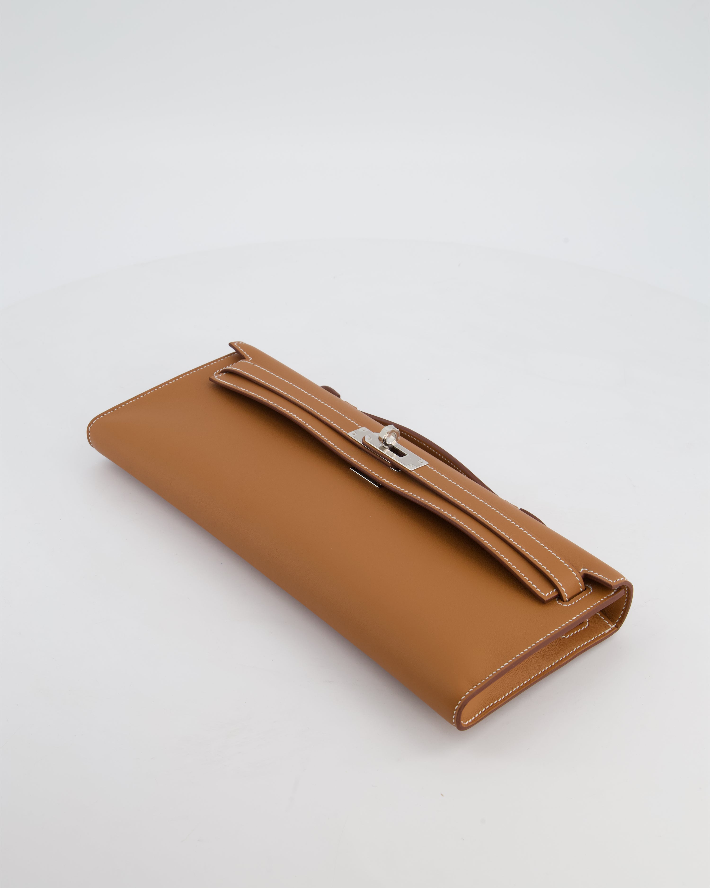 *HOT & RARE* Hermès Kelly Cut Bag in Gold Swift Leather with Palladium Hardware