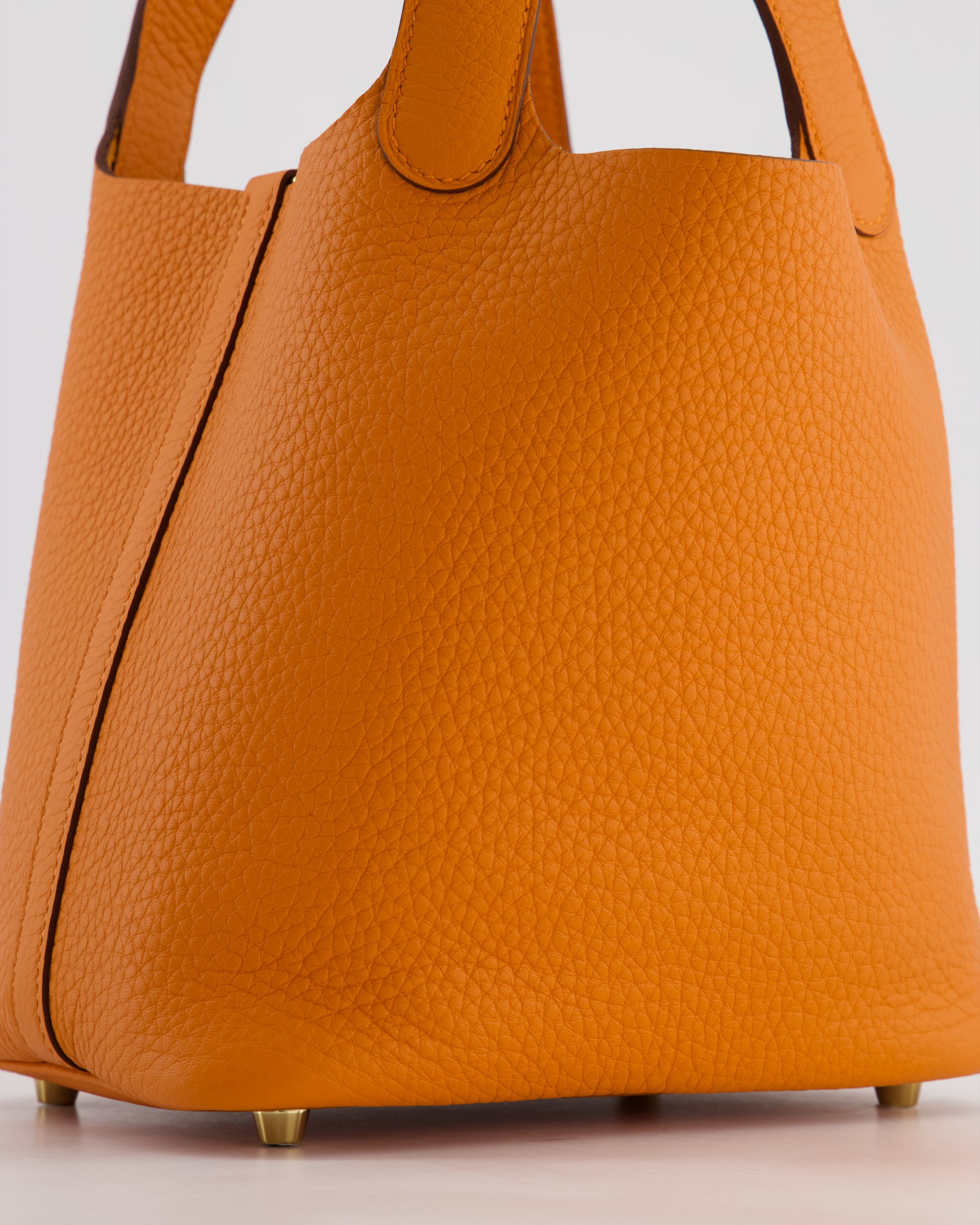*HOT & RARE* Hermès Picotin Lock 18 Bag in Orange H Taurillon Clemence Leather with Gold Hardware