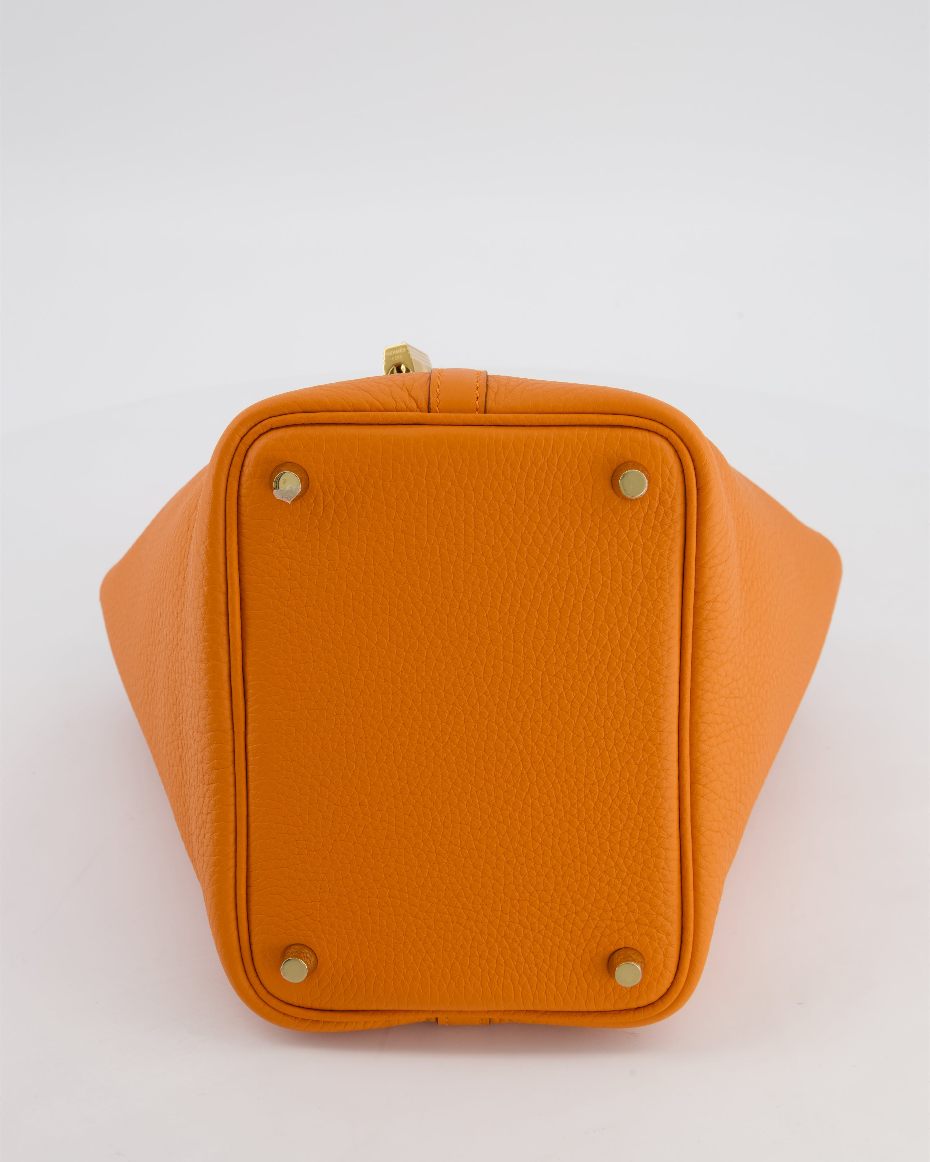 *HOT & RARE* Hermès Picotin Lock 18 Bag in Orange H Taurillon Clemence Leather with Gold Hardware