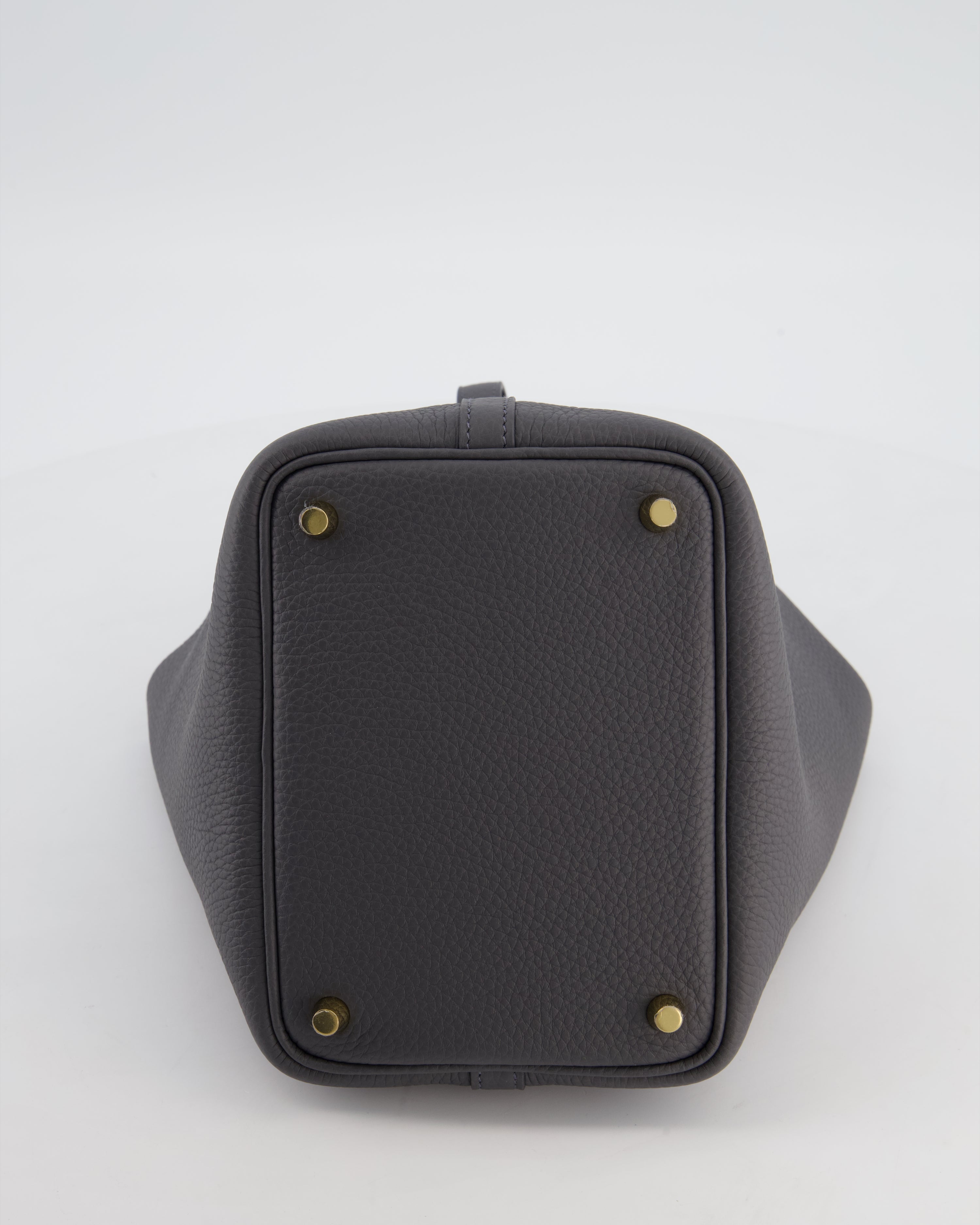 Hermès Picotin Lock 18 Bag in Ardoise Clemence Leather with Permabrass Hardware