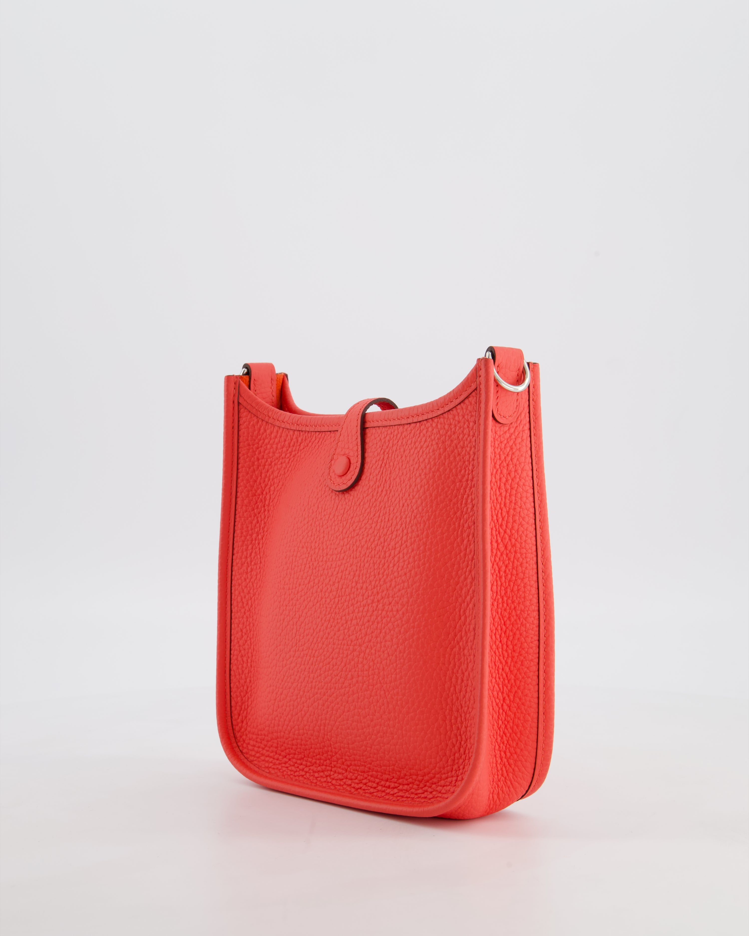 Hermès Mini Evelyne Bag in Rose Texas Clemence Leather with Palladium Hardware